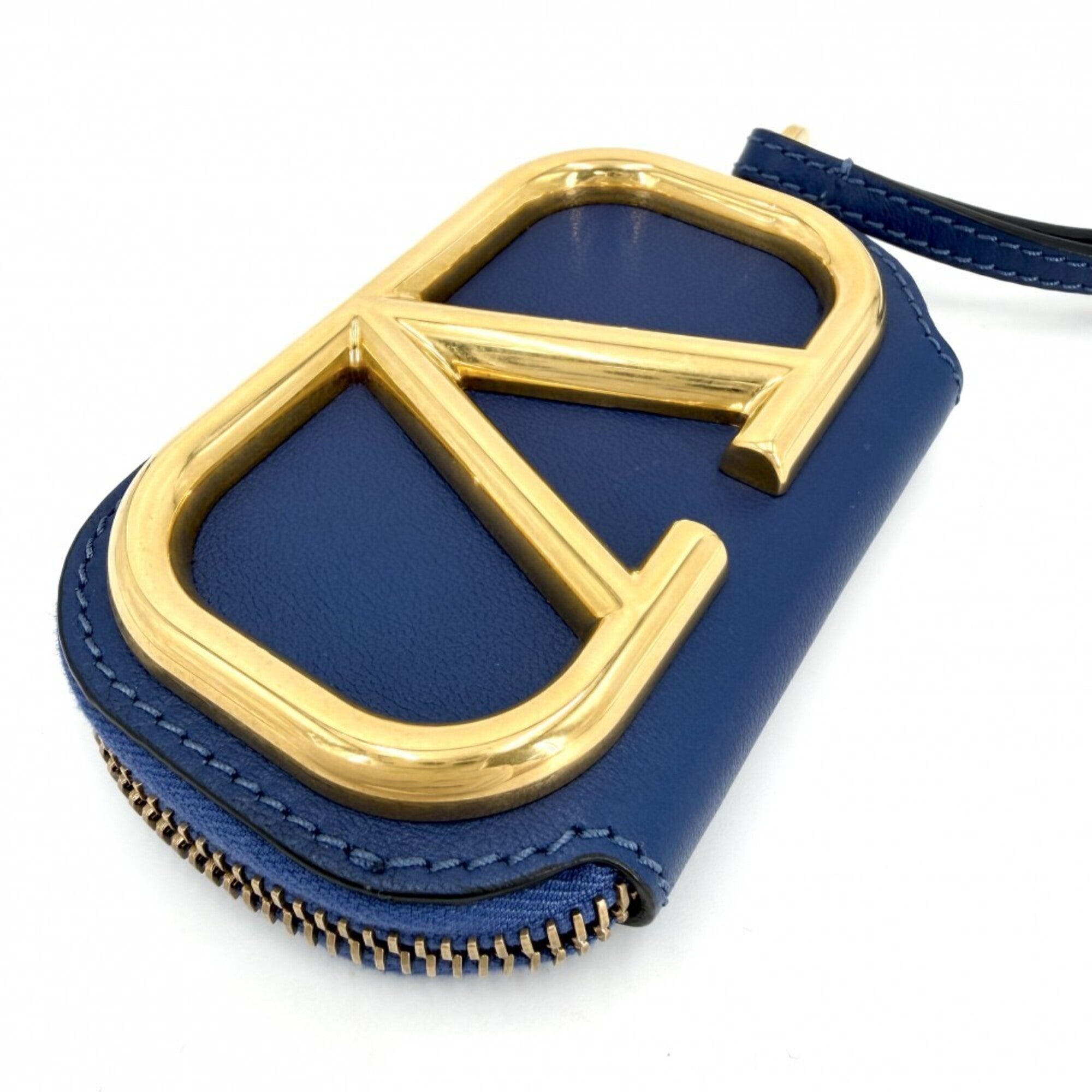 Valentino Garavani Blue Leather Pochette Shoulder Bag (Pre-Owned)