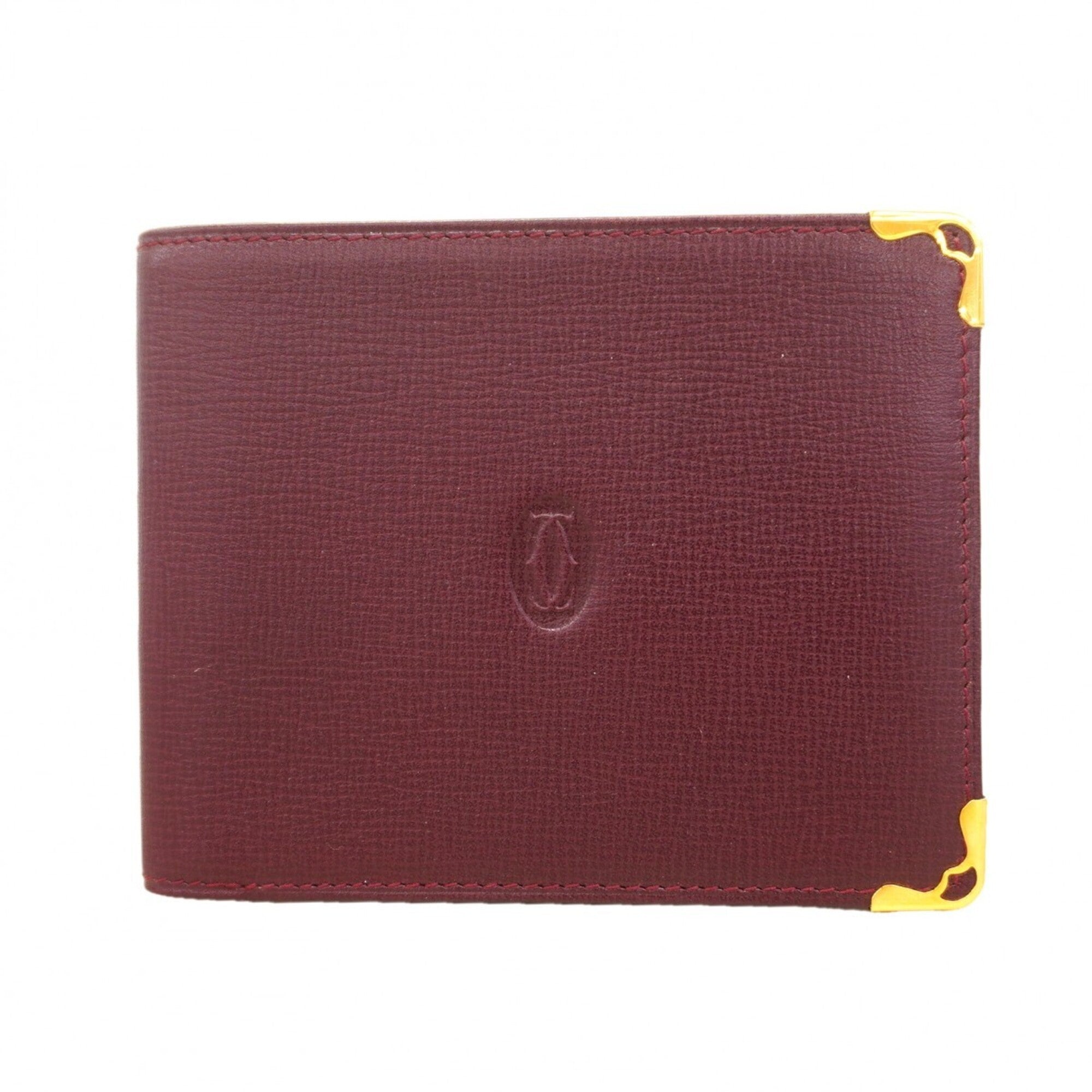 Cartier Bordeaux Leather Wallet (Bi-Fold) (Pre-Owned)