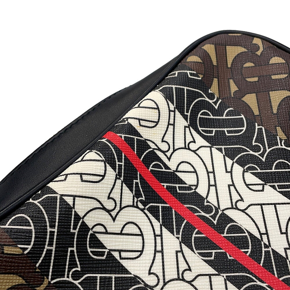 Burberry Black Brown White Leather Pvc Handbag Shoulder Bag (Pre-Owned)