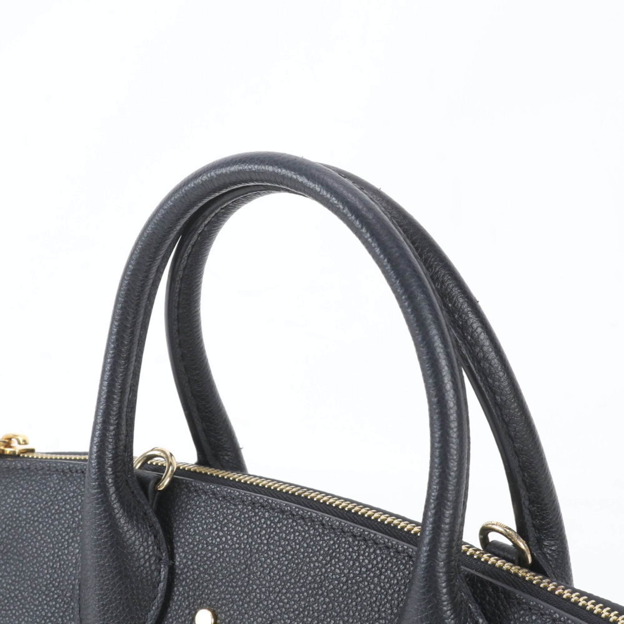 Louis Vuitton Noir Leather Handbag Tote Bag (Pre-Owned)