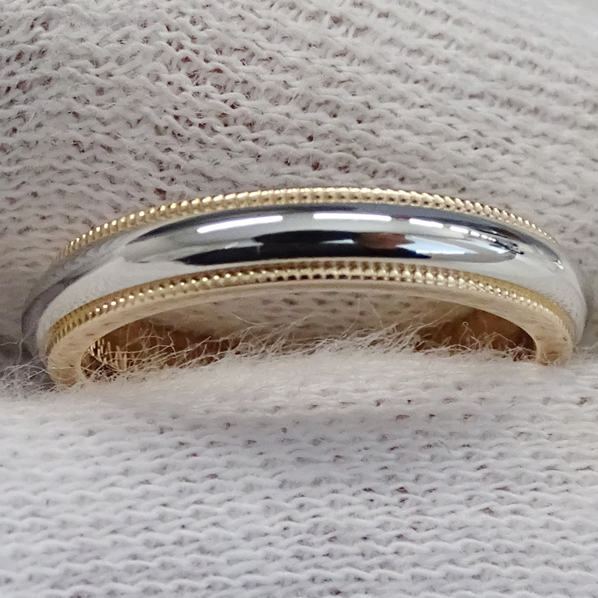 Tiffany Silver Pink Gold Pink Gold (18K) Platinum 950 Band Ring (Pre-Owned)