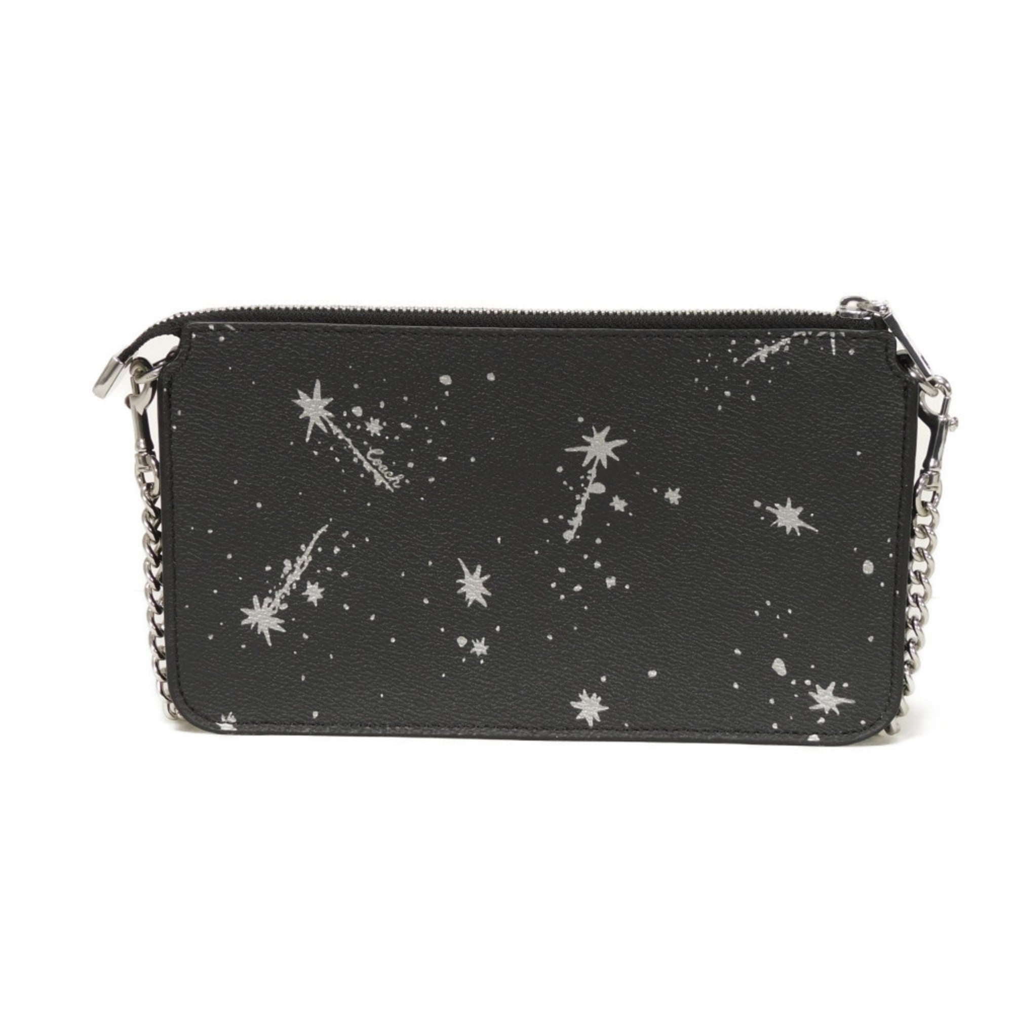 Coach Poppy Black Coated Canvas Shoulder Bag Sling Bag (Pre-Owned)
