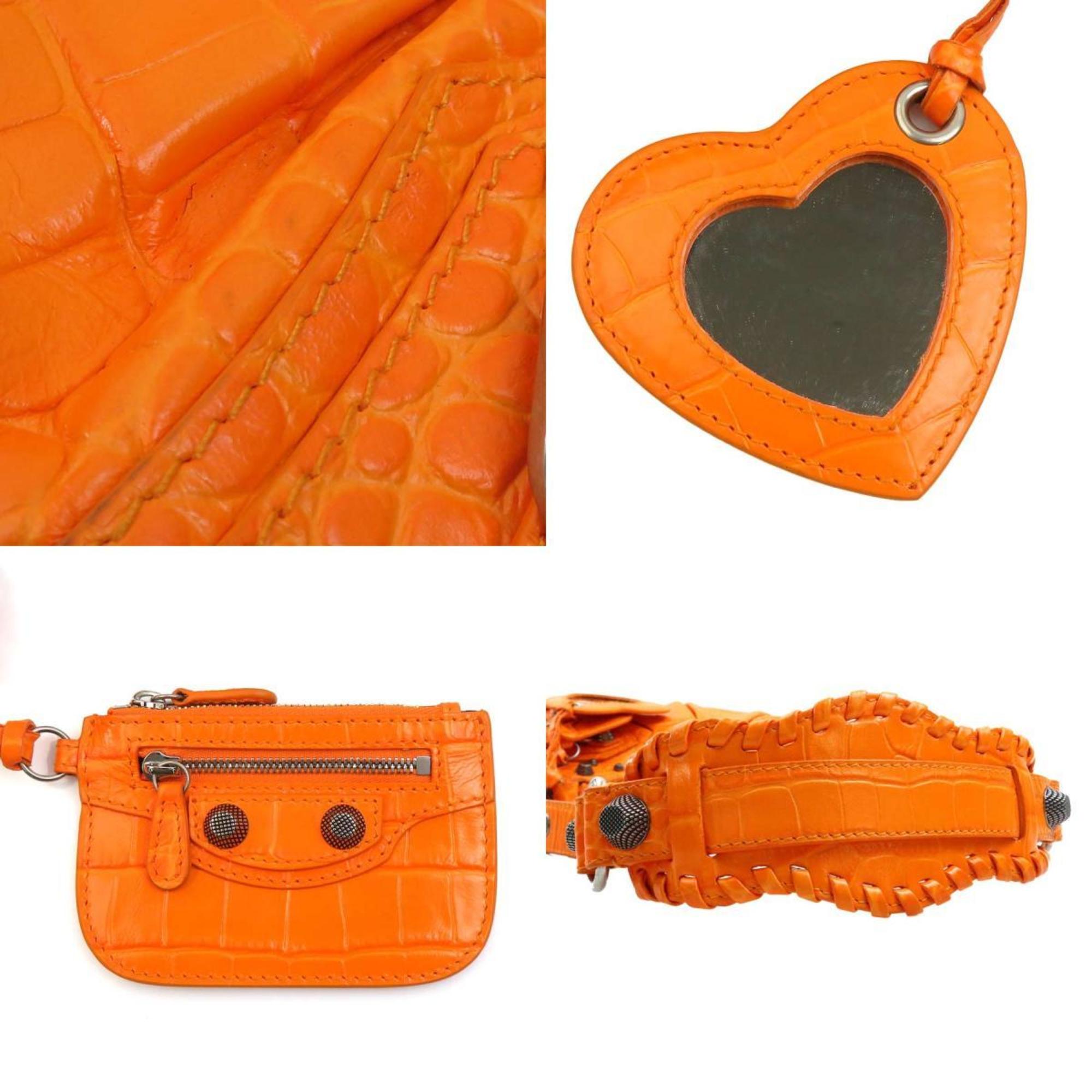 Balenciaga Orange Leather Pouch Shoulder Bag (Pre-Owned)