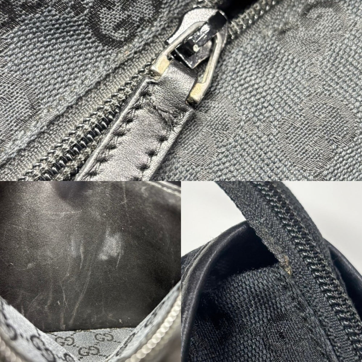 Gucci Black Canvas Handbag Tote Bag (Pre-Owned)