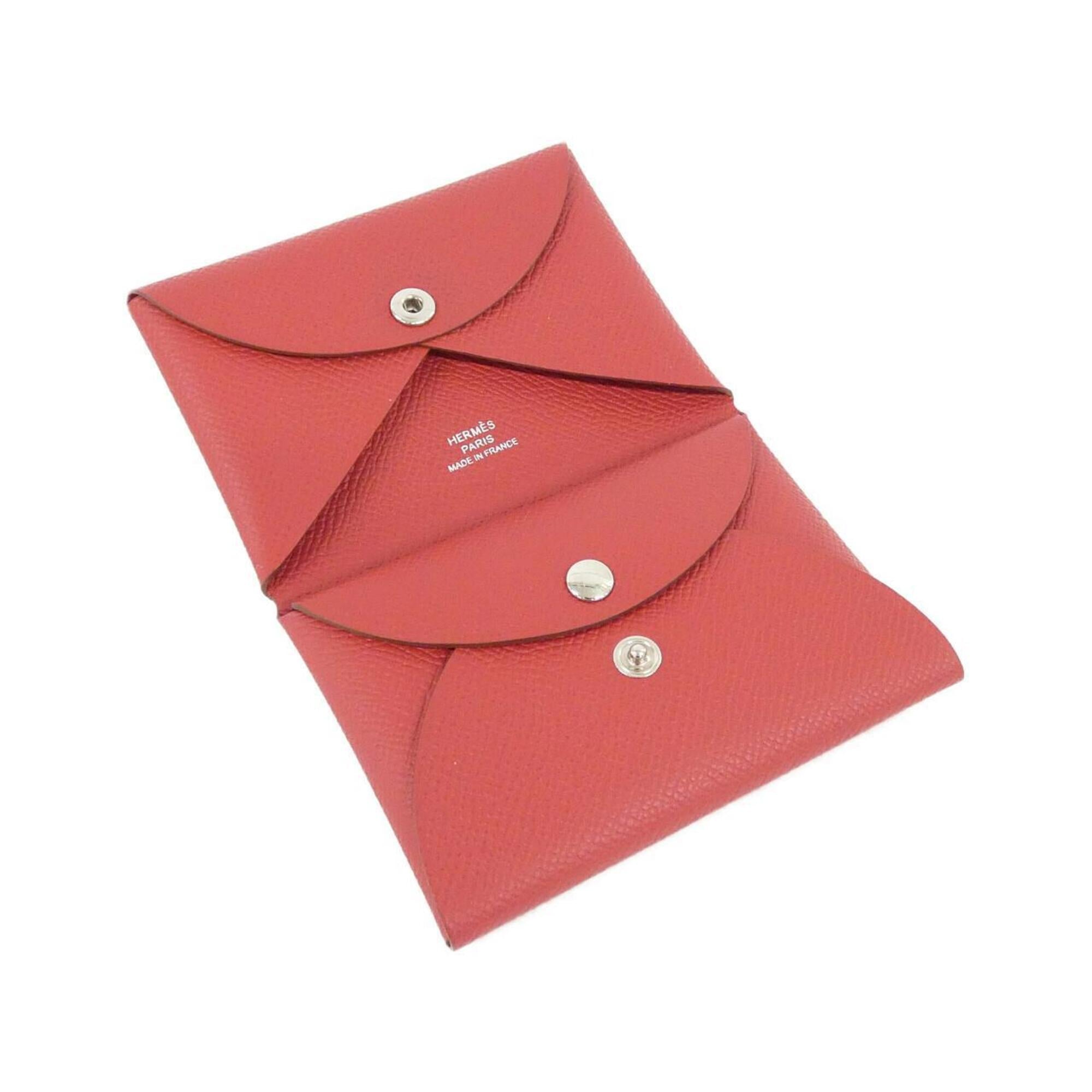 Hermes Rouge Garance Epsom Leather Coin Purse/Coin Case (Pre-Owned)