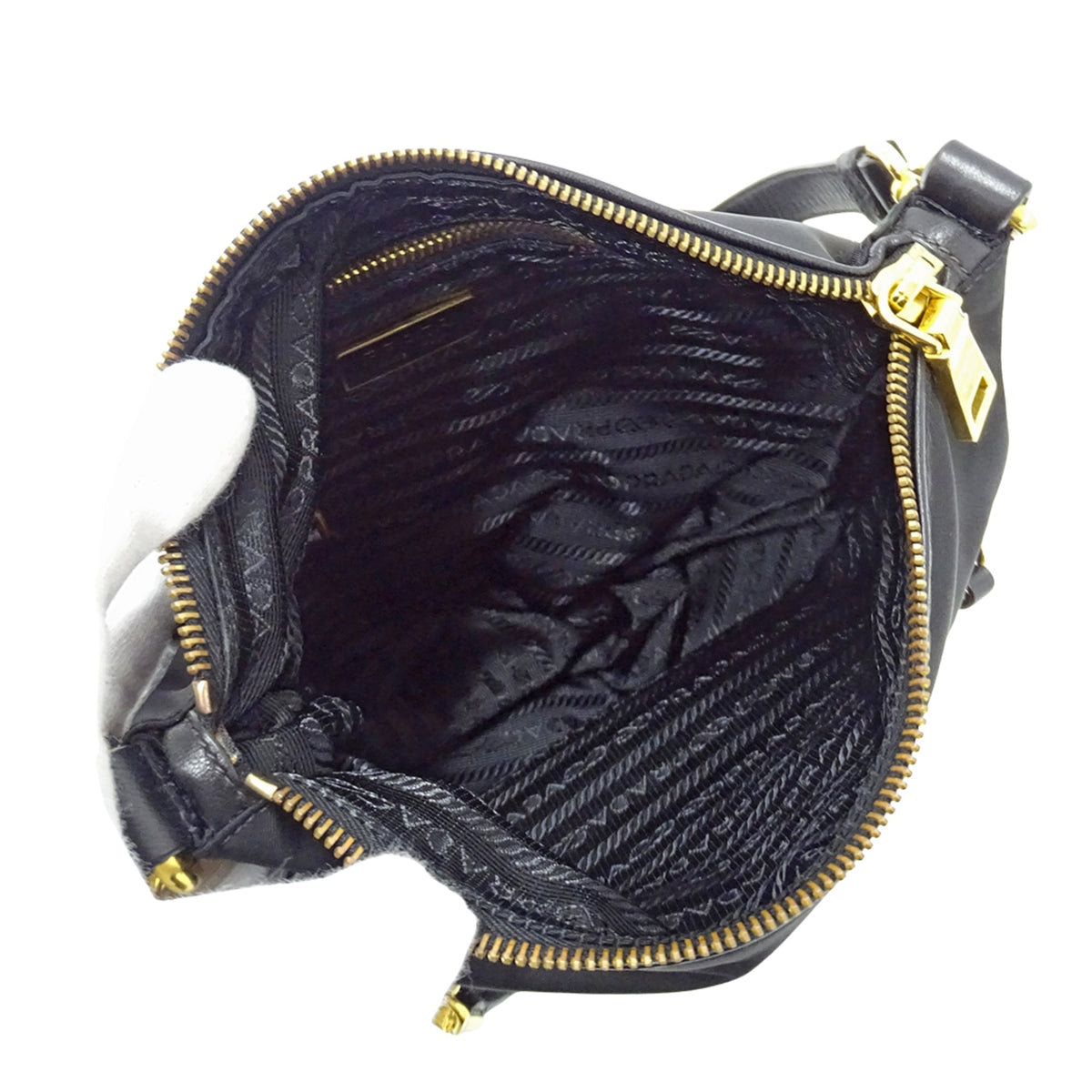 Prada Black Nylon Handbag Shoulder Bag (Pre-Owned)