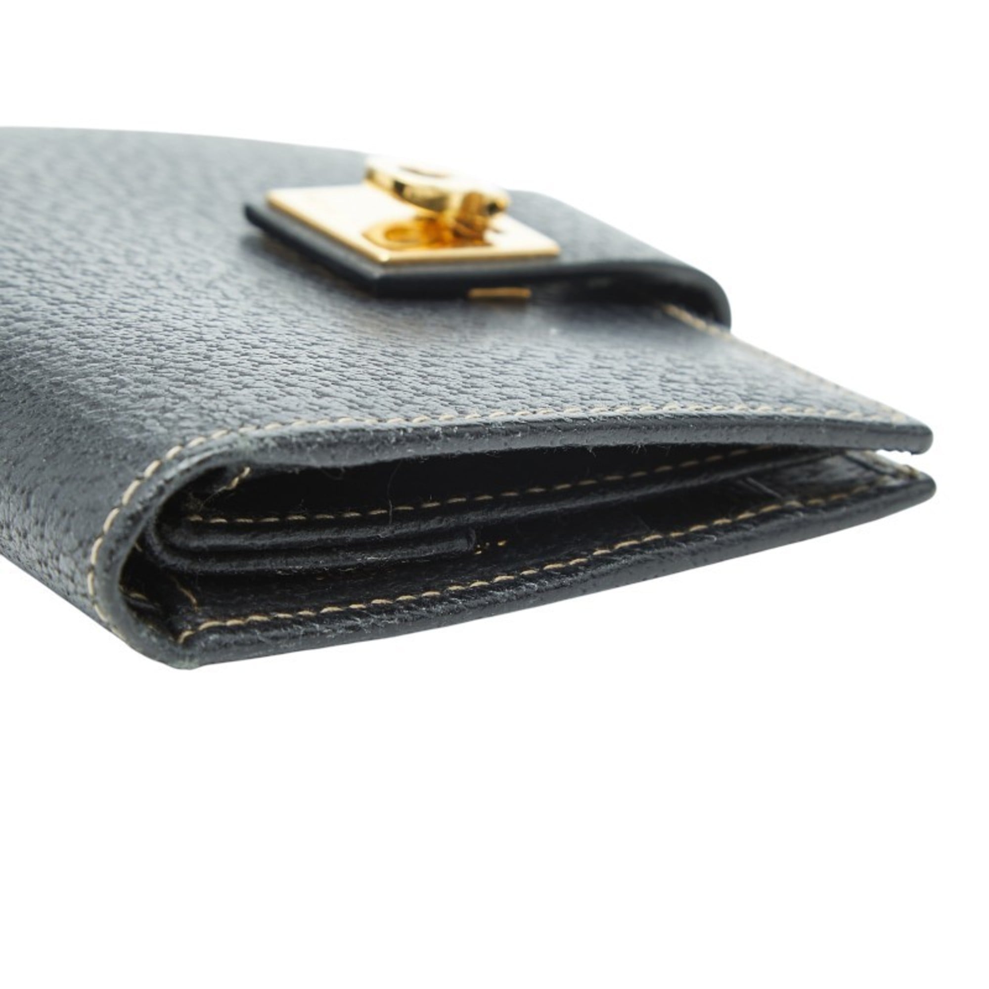 Salvatore Ferragamo Black Leather Wallet (Bi-Fold) (Pre-Owned)