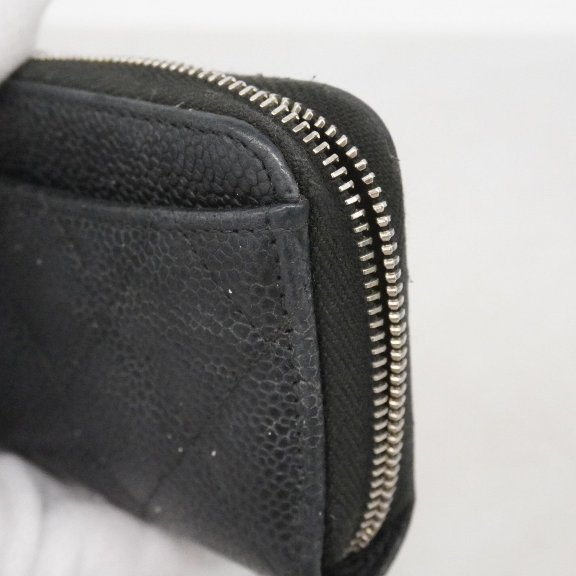 Chanel Black Grained Calfskin Coin Purse/Coin Case (Pre-Owned)