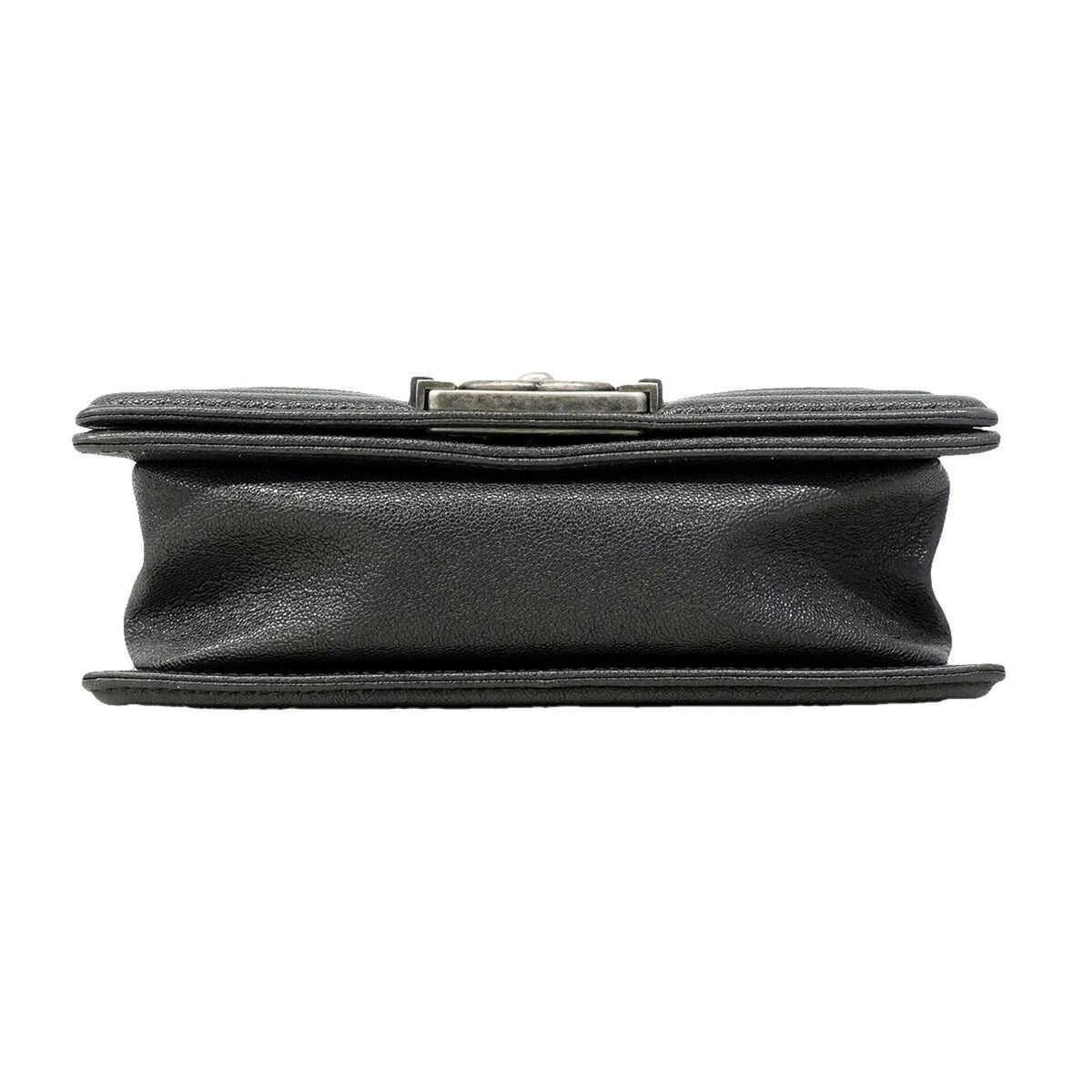 Chanel Gray Grained Calfskin Shoulder Bag (Pre-Owned)