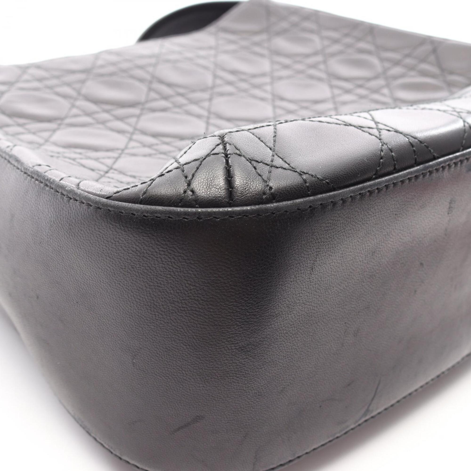 Christian Dior Black Leather Handbag Shoulder Bag (Pre-Owned)