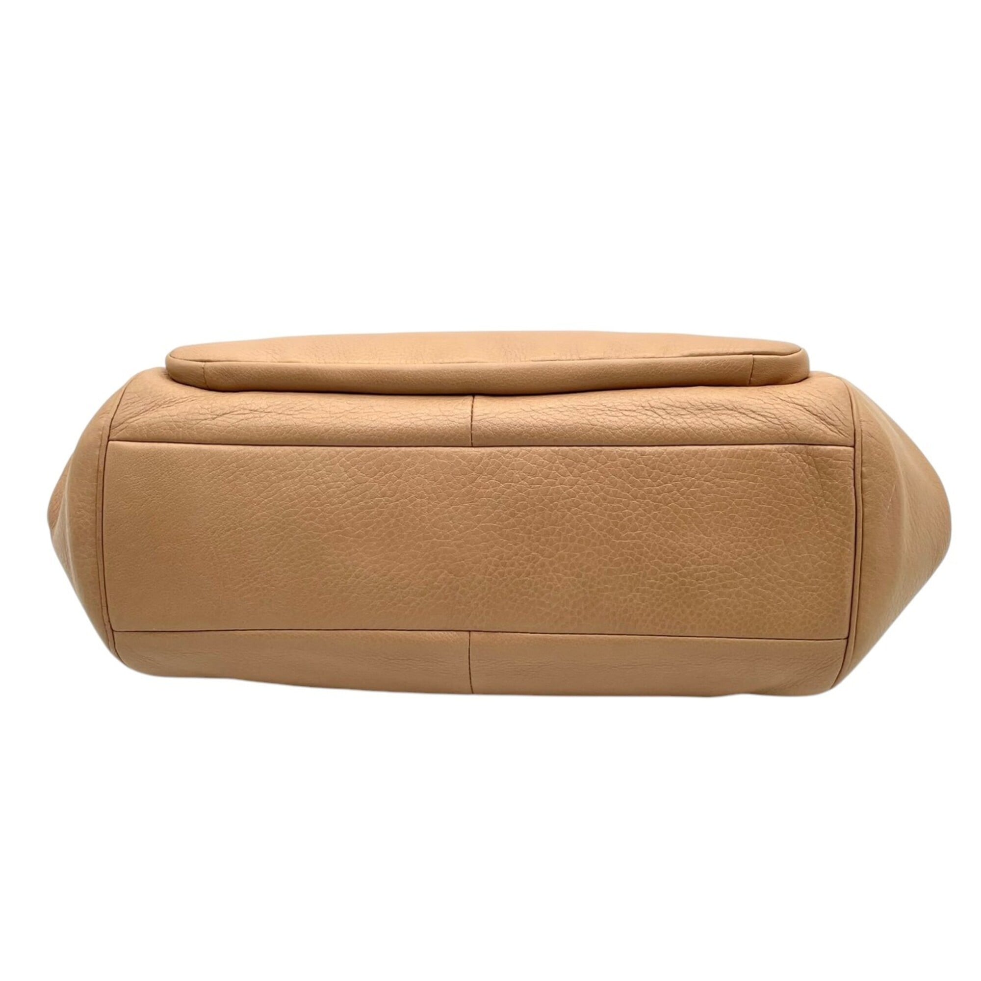 Coach Beige Leather Handbag Tote Bag (Pre-Owned)