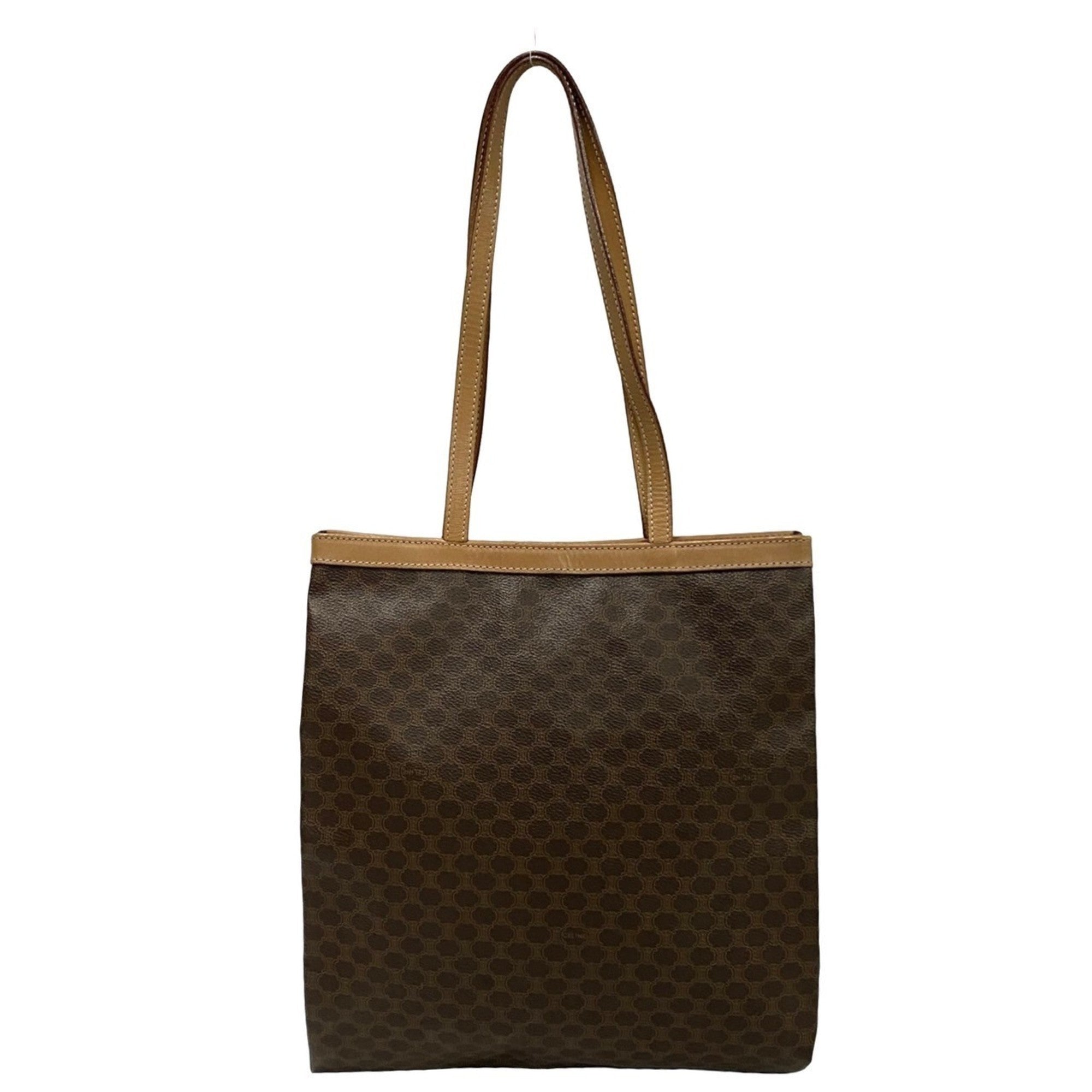 Celine Beige Brown Leather Pvc Handbag Tote Bag (Pre-Owned)