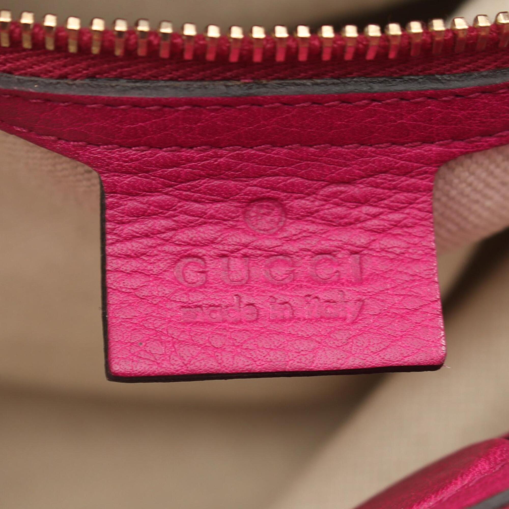 Gucci Pink Leather Handbag Tote Bag (Pre-Owned)