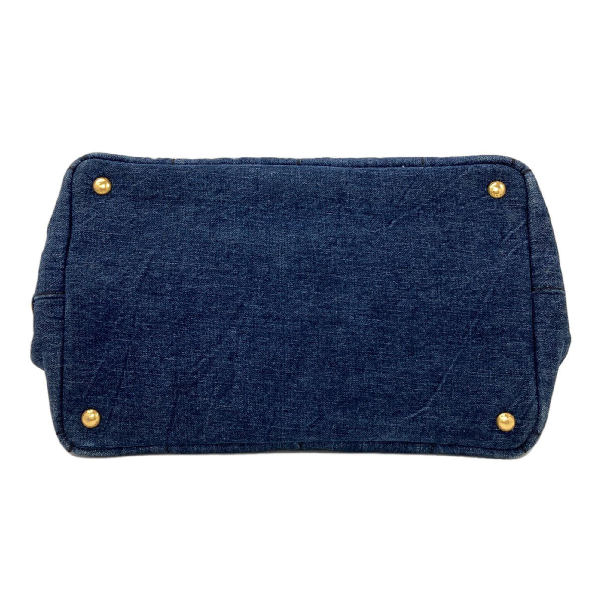 Prada Canapa Blue Denim Tote Bag (Pre-Owned)