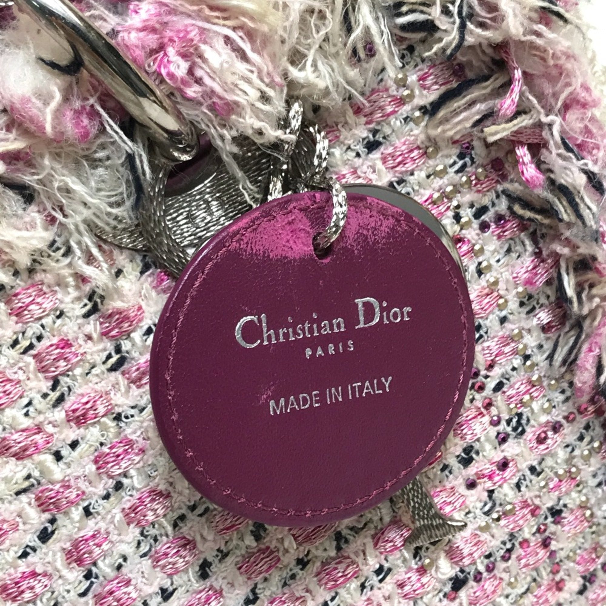 Christian Dior Pink Tweed Handbag (Pre-Owned)