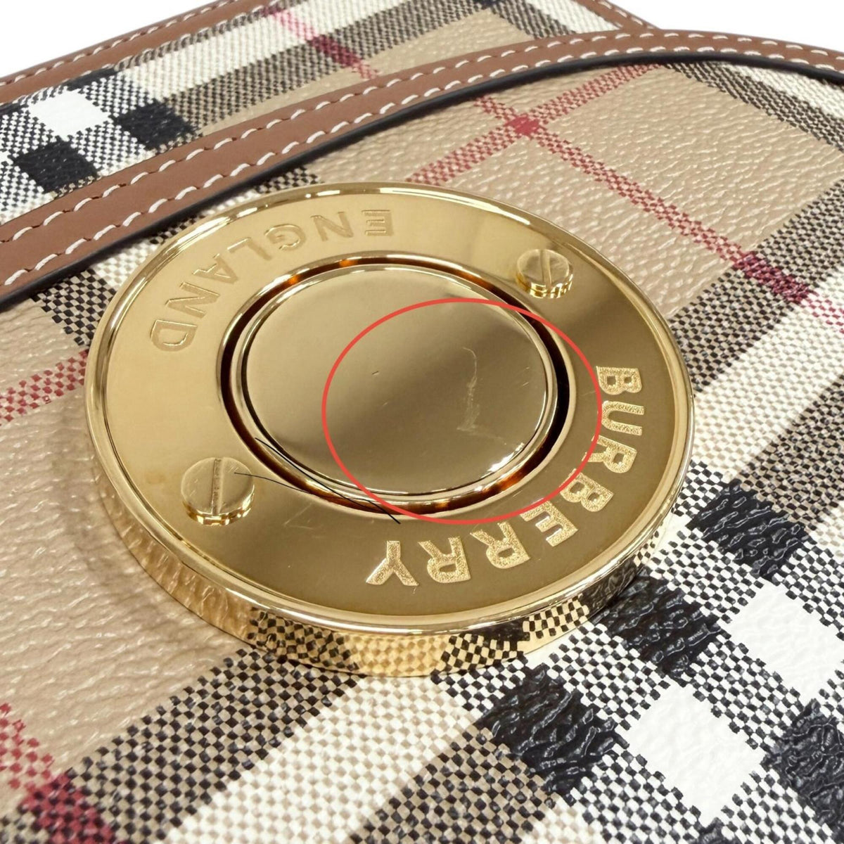 Burberry Beige Brown Leather Crossbody Bag Shoulder Bag (Pre-Owned)