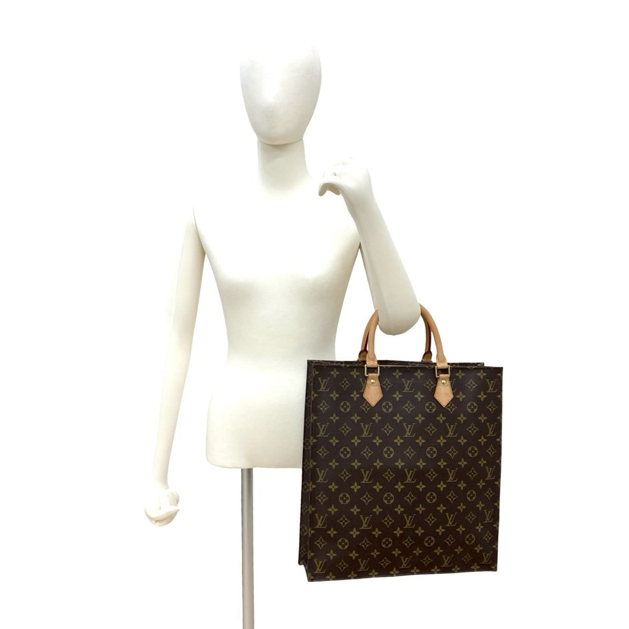 Louis Vuitton Brown Leather Pvc Handbag Tote Bag (Pre-Owned)