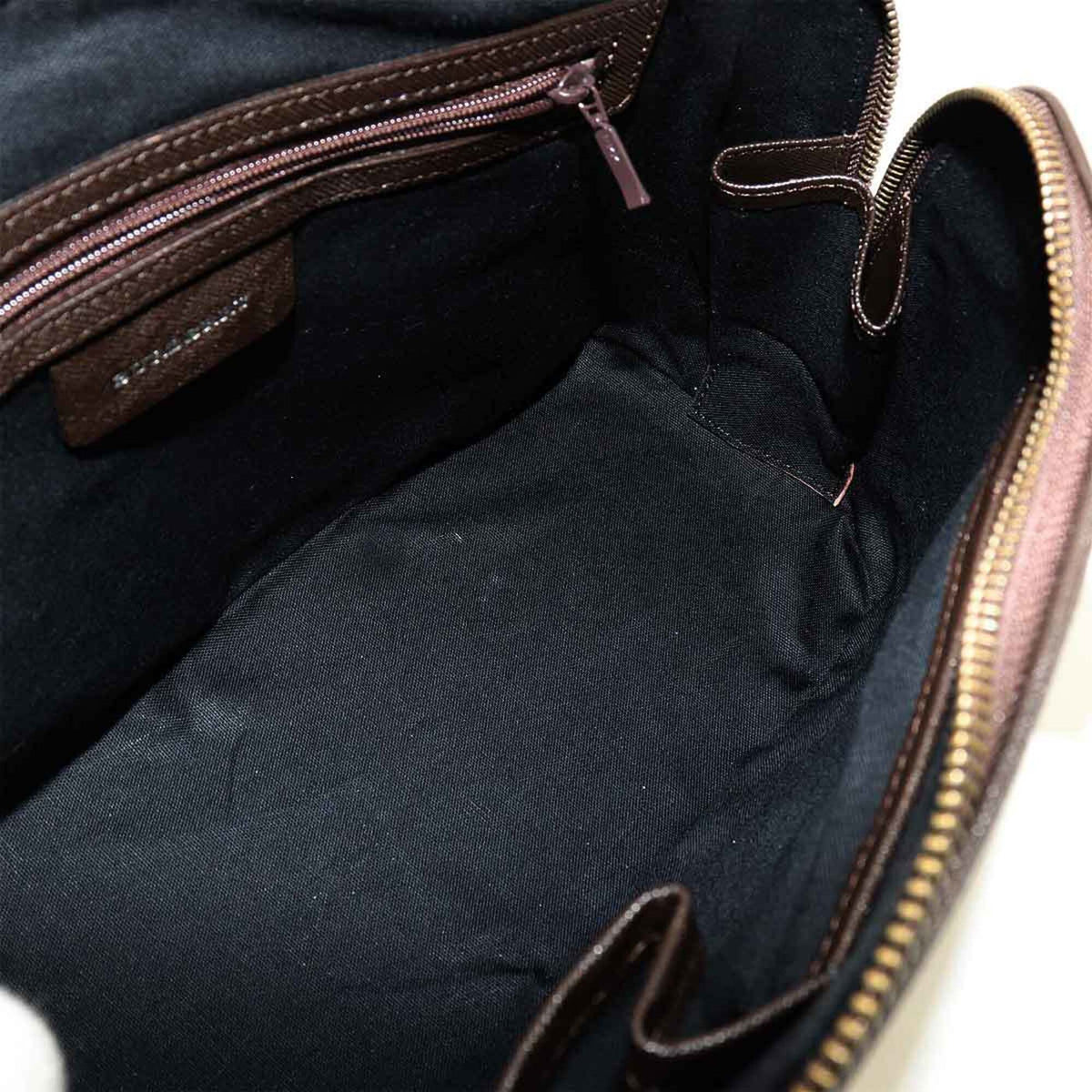 Burberry Beige Brown Canvas Leather Boston Bag Handbag (Pre-Owned)
