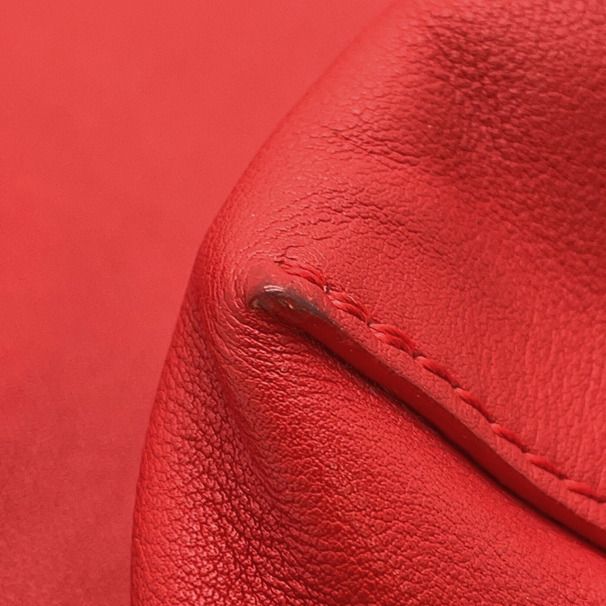 Louis Vuitton Monogram Red Color Monogram Leather Shoulder Bag Tote Bag (Pre-Owned)