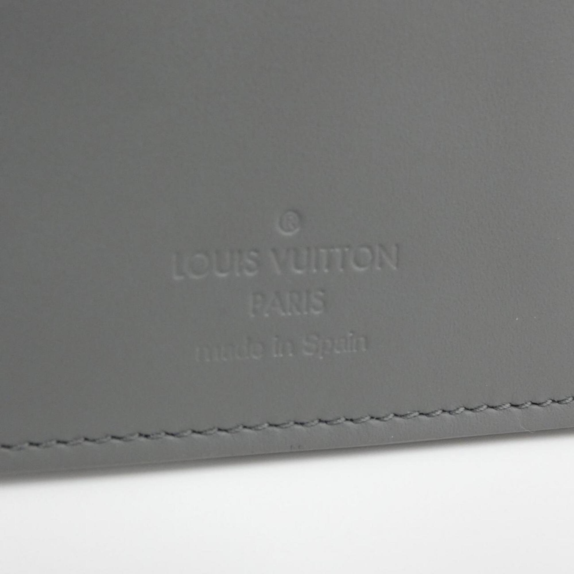 Louis Vuitton Gray Leather Long Wallet (Bi-Fold) (Pre-Owned)