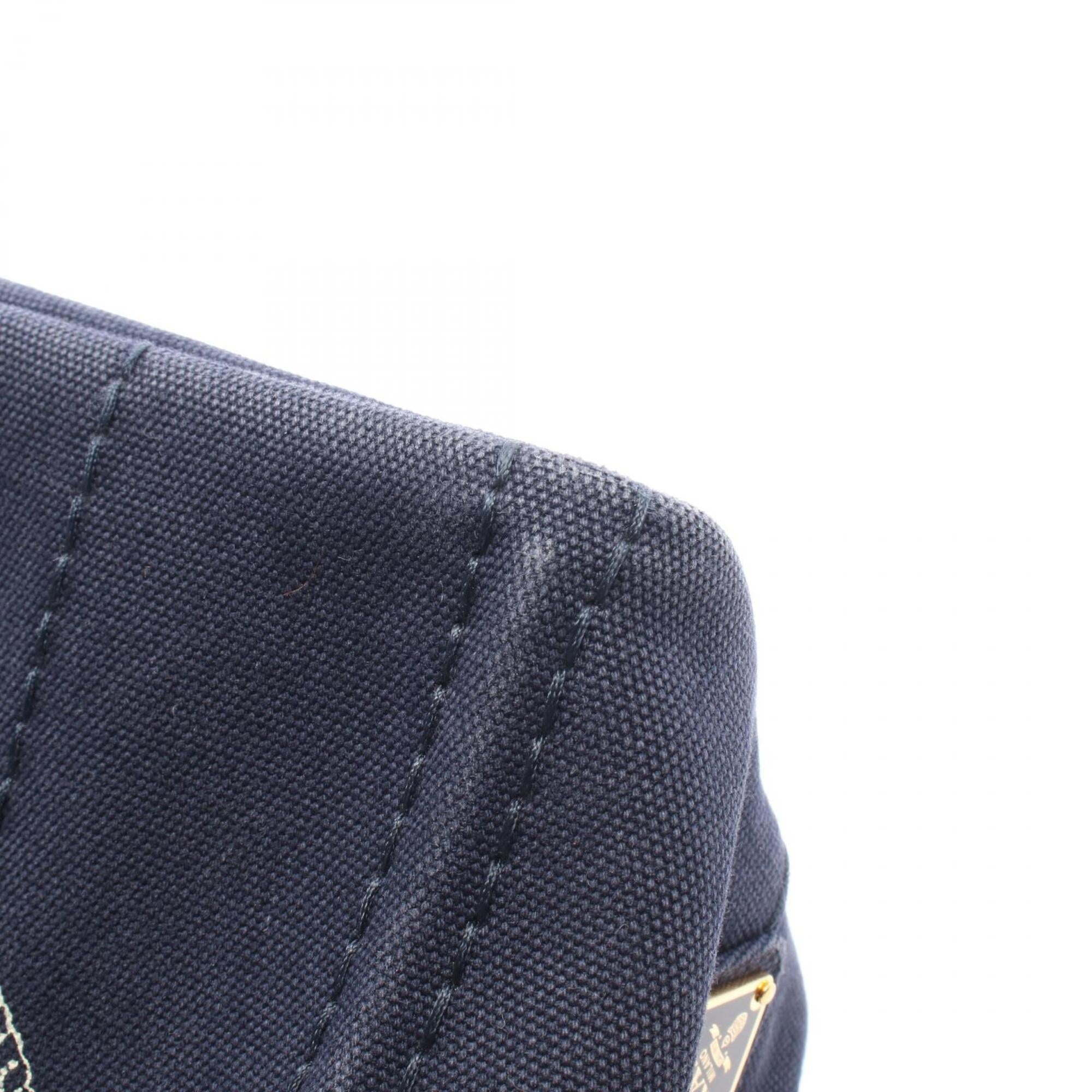 Prada Navy Canvas Handbag Tote Bag (Pre-Owned)