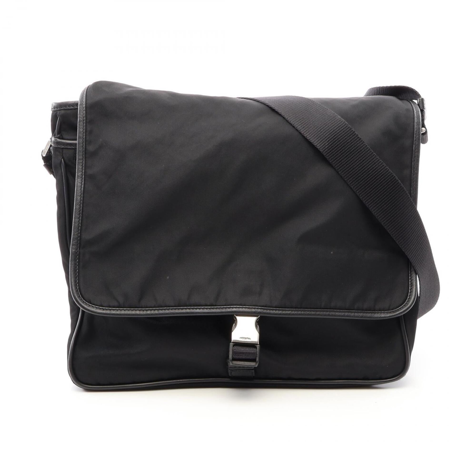 Prada Black Nylon Saffiano Handbag Shoulder Bag (Pre-Owned)