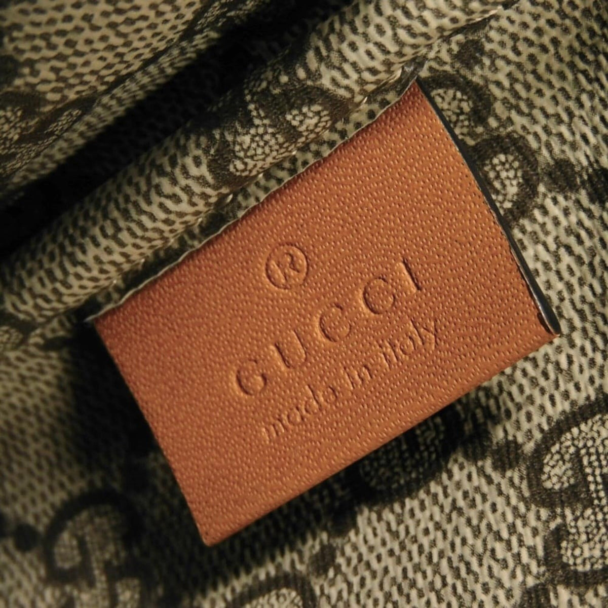 Gucci Beige Linen Clutch Bag Pouch (Pre-Owned)