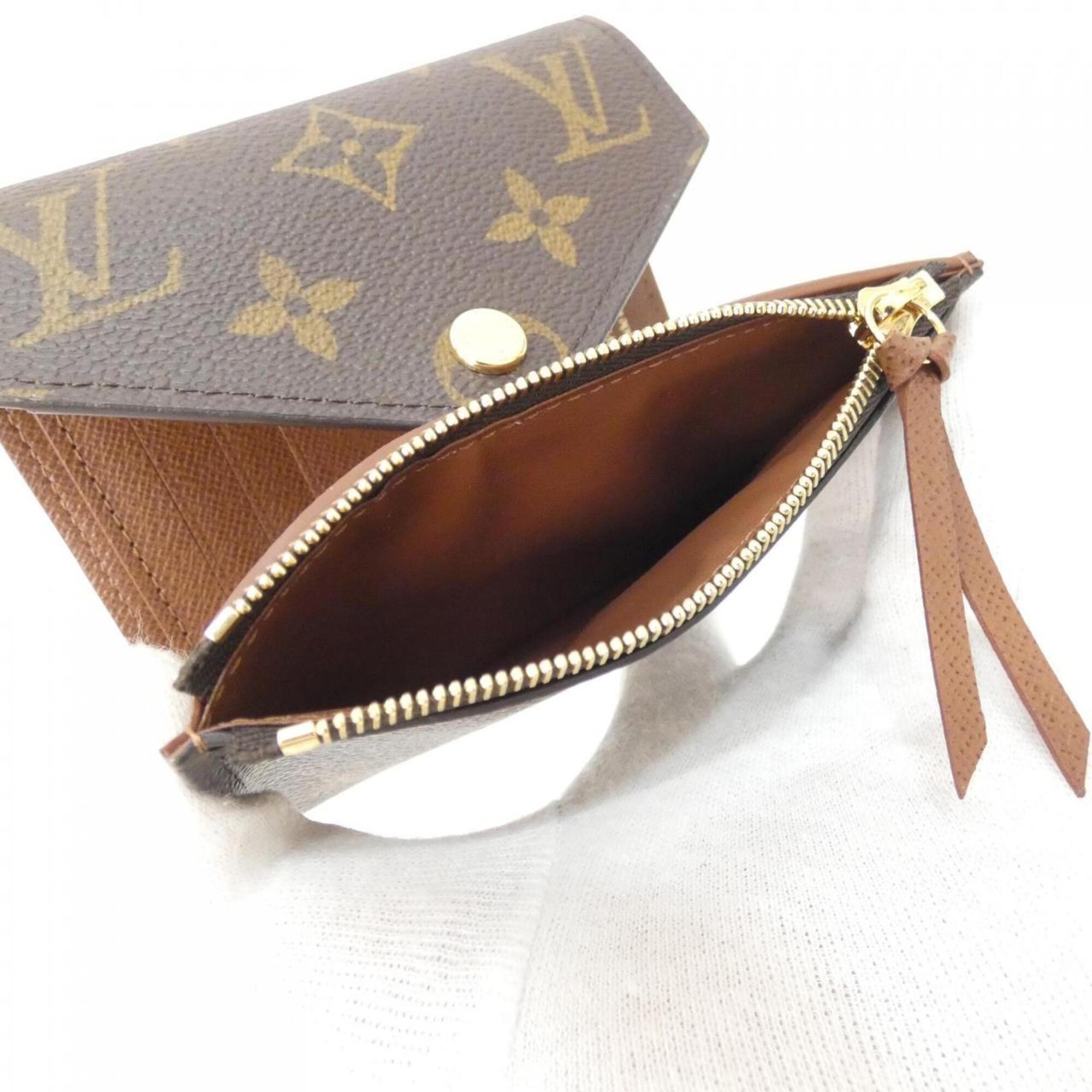 Louis Vuitton Monogram Marron Coated Canvas Wallet (Tri-Fold) (Pre-Owned)