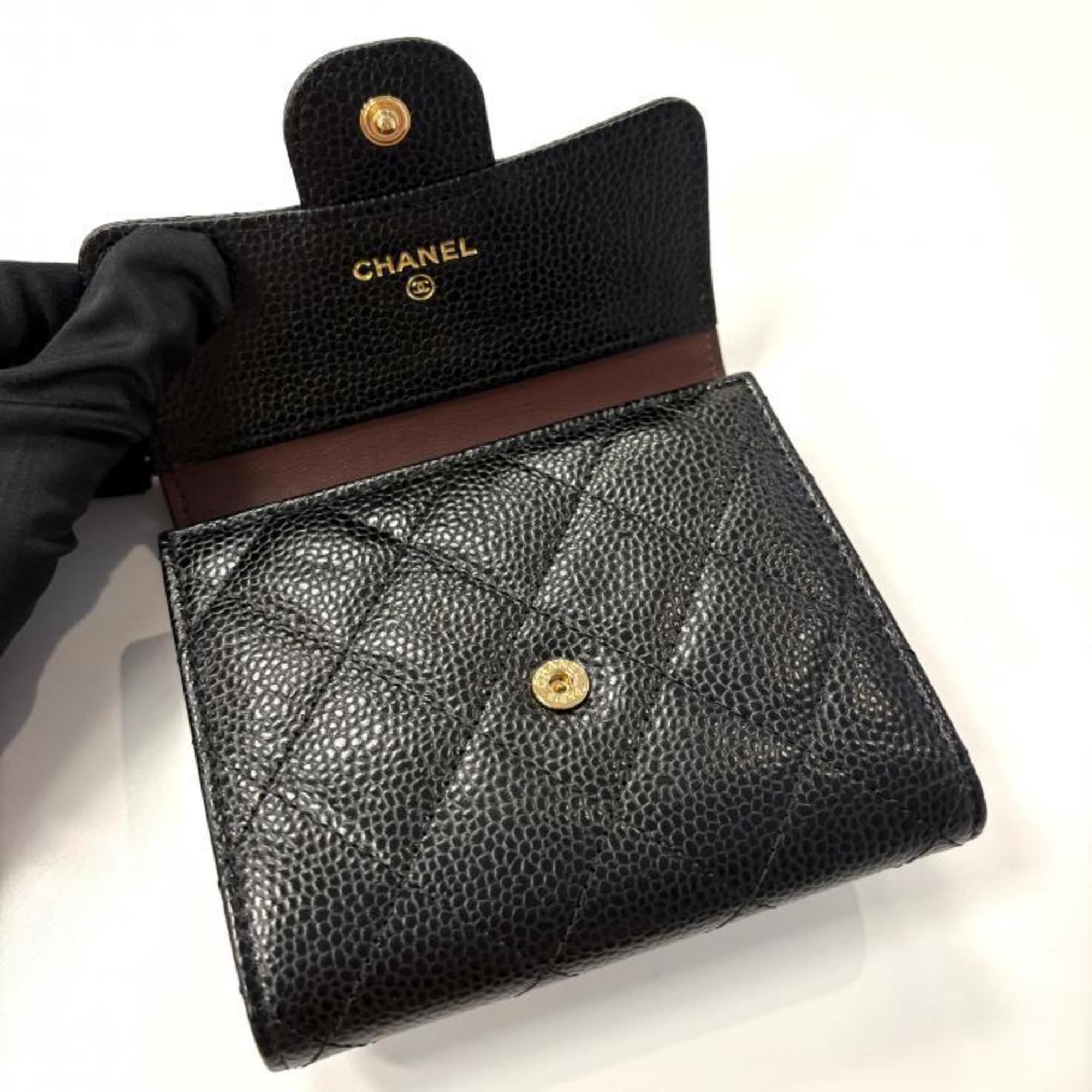 Chanel Black Leather Coin Purse/Coin Case (Pre-Owned)