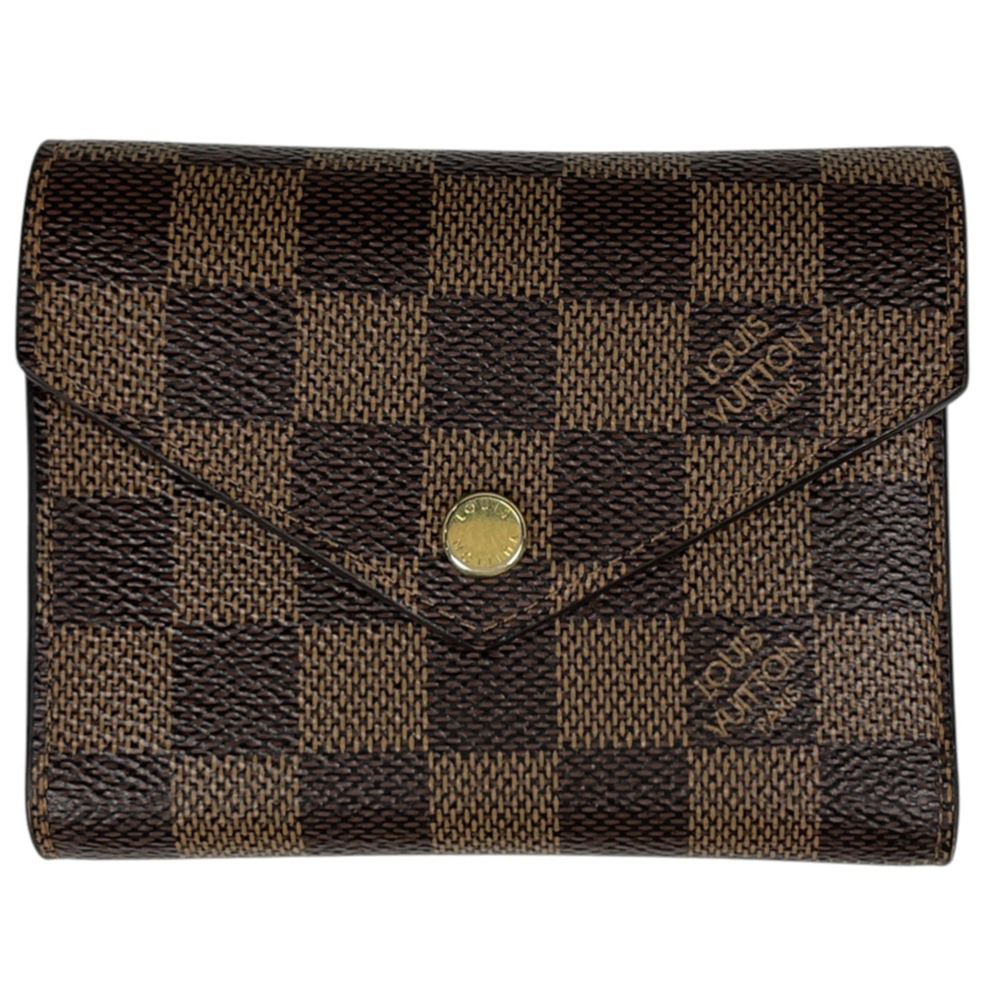 Louis Vuitton Brown Red Color Wallet (Tri-Fold) (Pre-Owned)