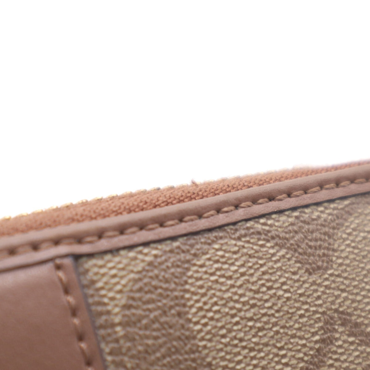 Coach Signature Beige Brown Multi-Color Signature Line Long Wallet (Bi-Fold) (Pre-Owned)
