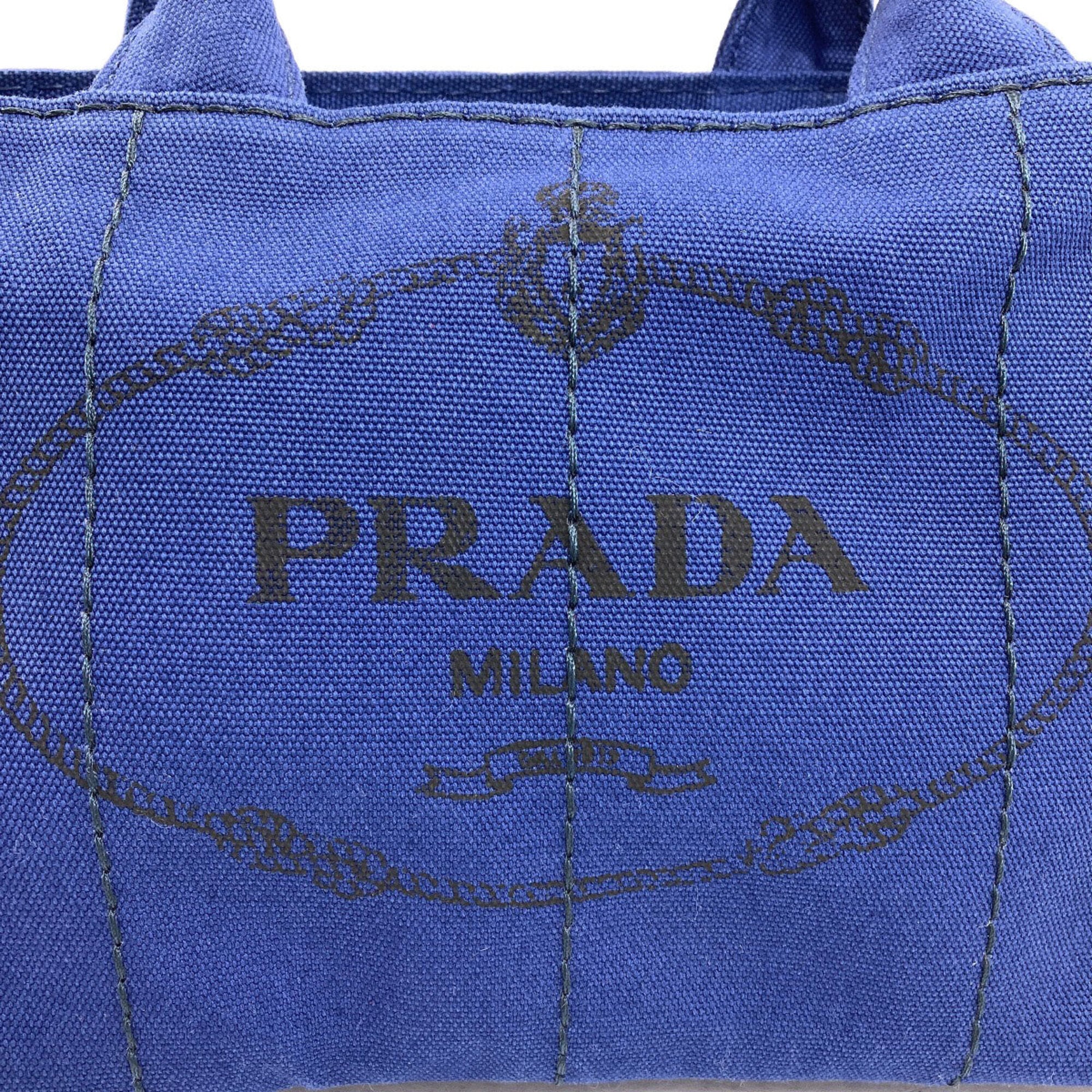 Prada Blue Canvas Handbag (Pre-Owned)