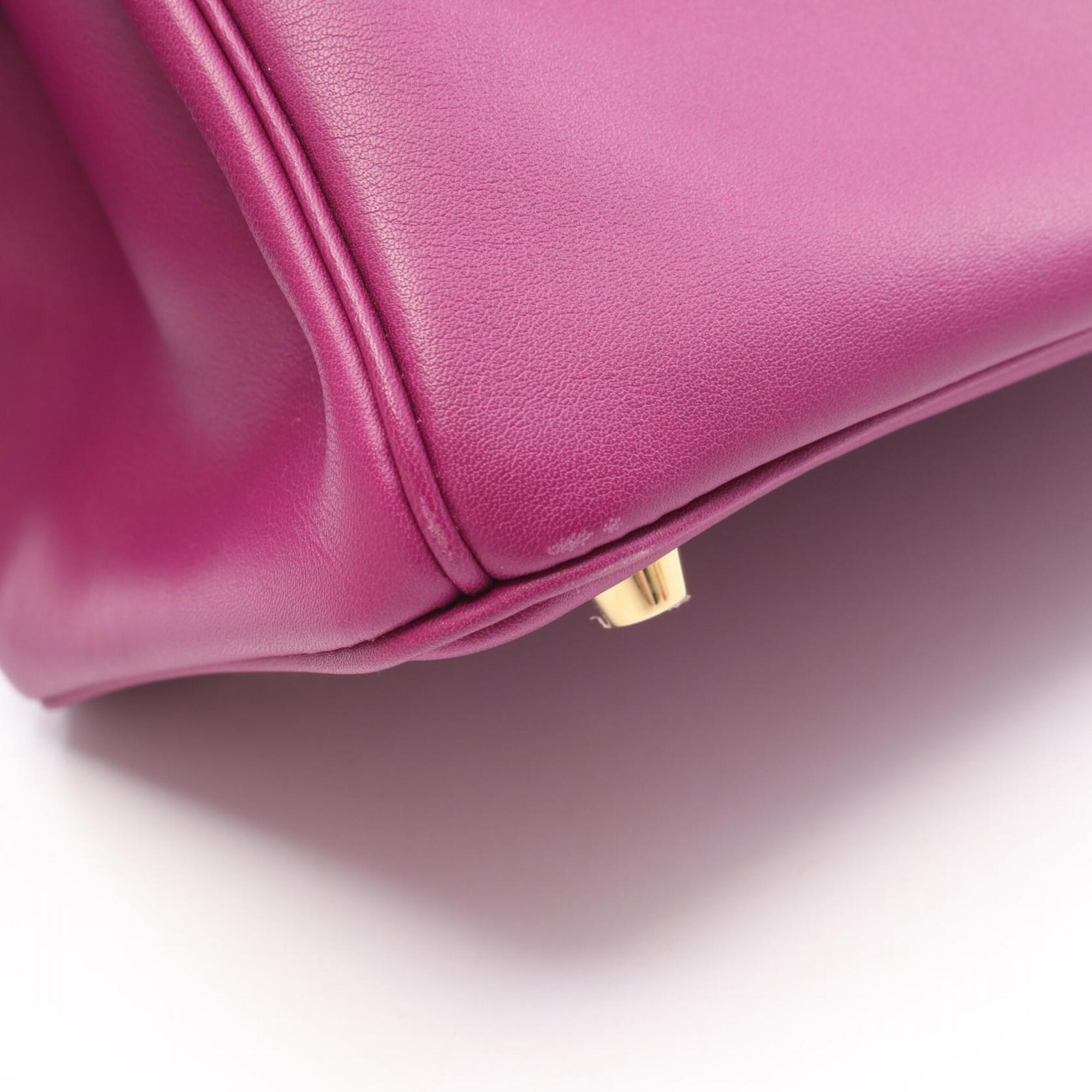 Hermes Anemone Purple Swift Leather Handbag (Pre-Owned)