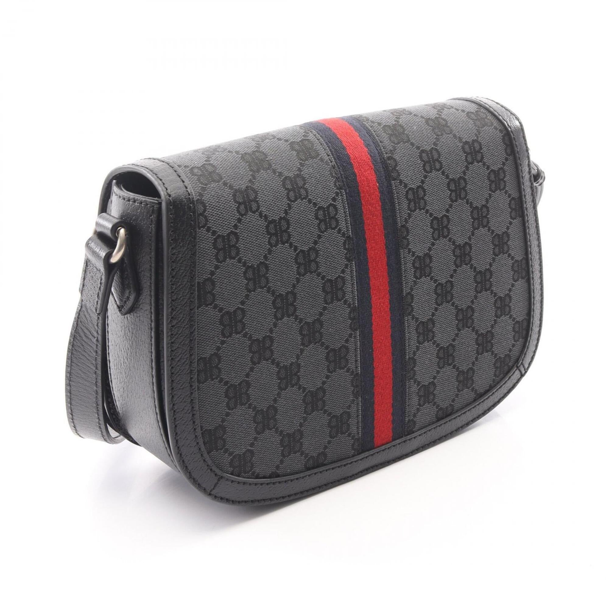 Balenciaga Black Gray Multi-Color Canvas Leather Handbag Shoulder Bag (Pre-Owned)