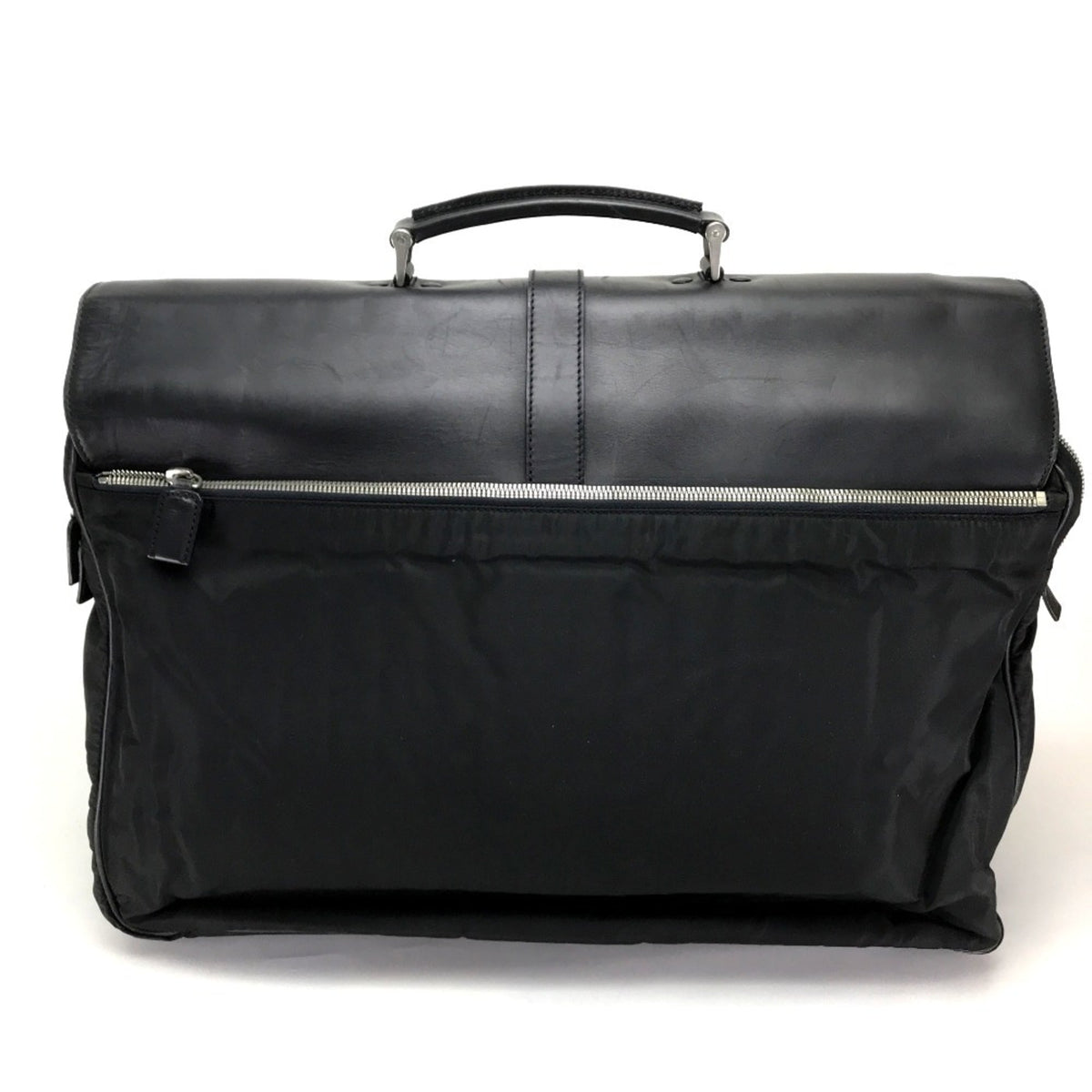 Prada Black Nylon Leather Handbag (Pre-Owned)
