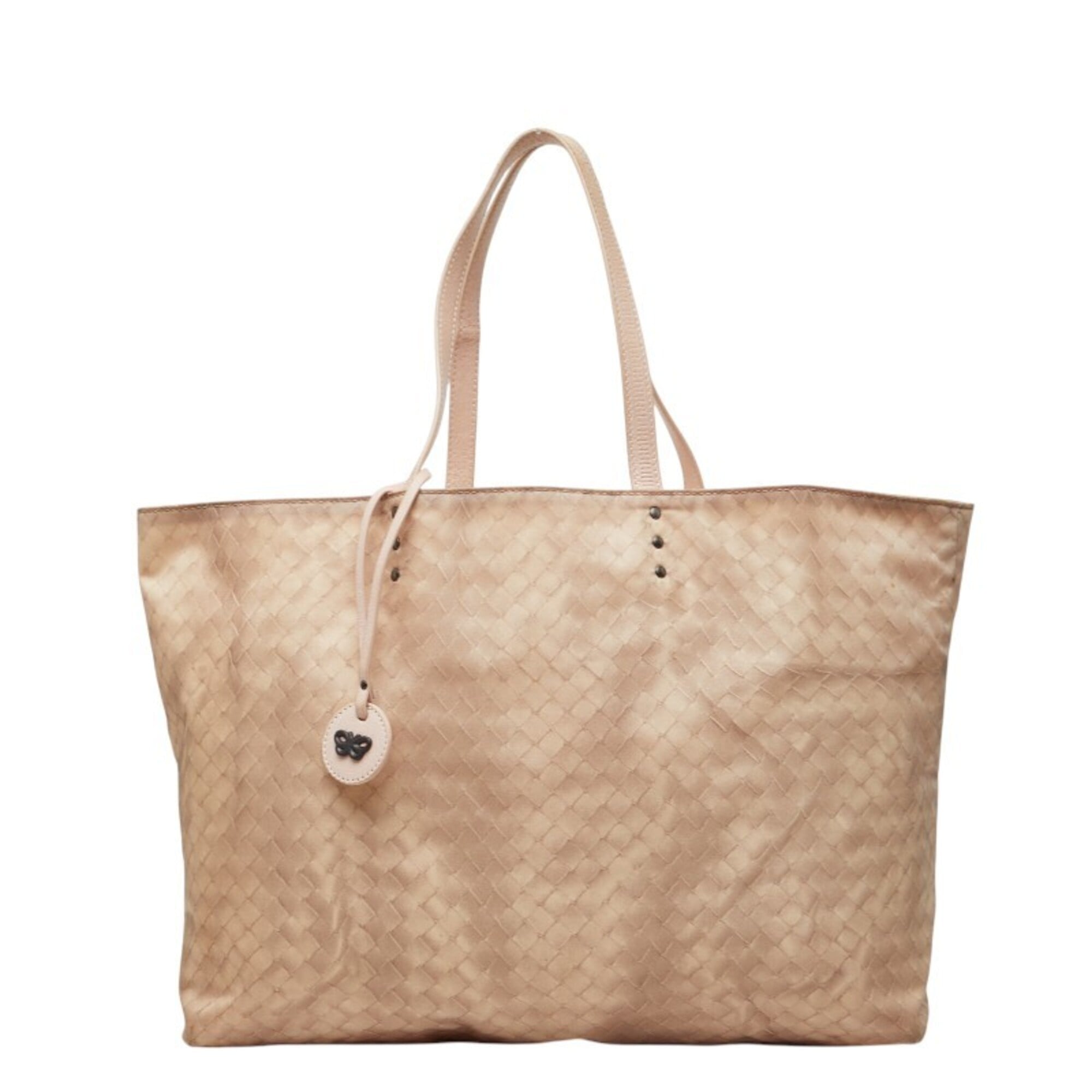 Bottega Veneta Pink Nylon Leather Shoulder Bag Tote Bag (Pre-Owned)