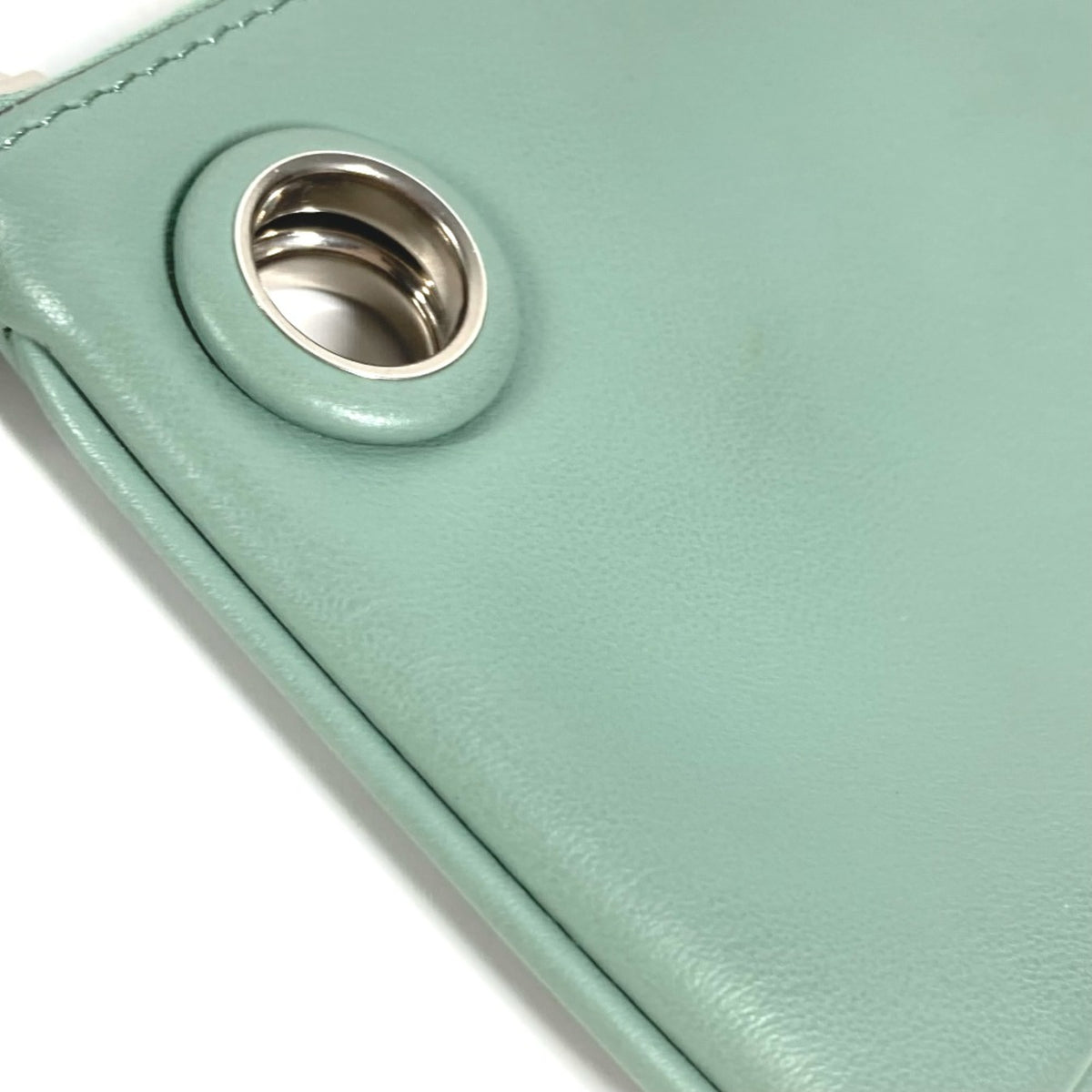 Fendi Green Leather Pouch (Pre-Owned)