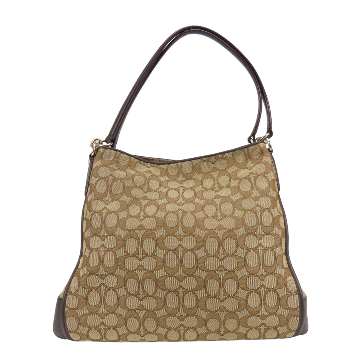Coach Beige Brown Signature Line Tote Bag (Pre-Owned)