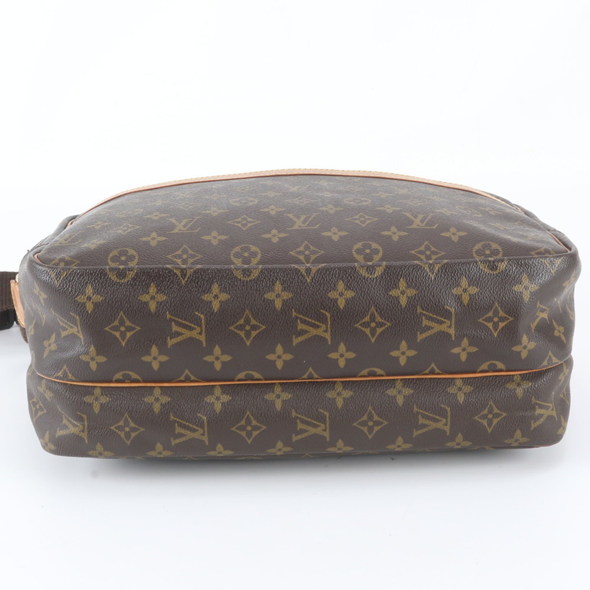 Louis Vuitton Brown Leather Coated Canvas Messenger Bag Shoulder Bag (Pre-Owned)