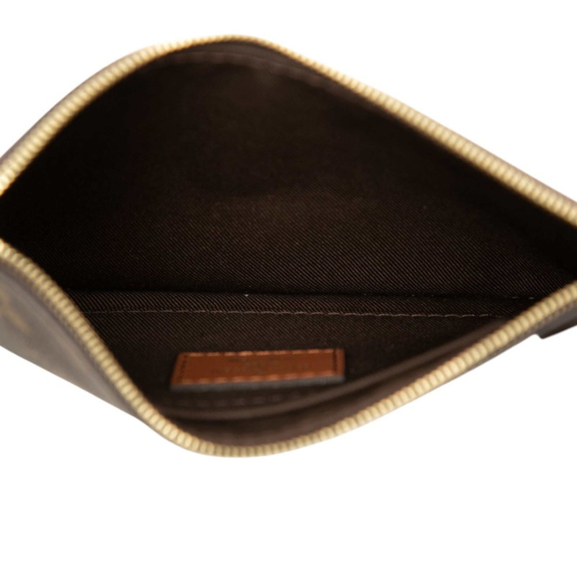 Louis Vuitton Brown Pvc Leather Clutch Bag Handbag Pouch (Pre-Owned)