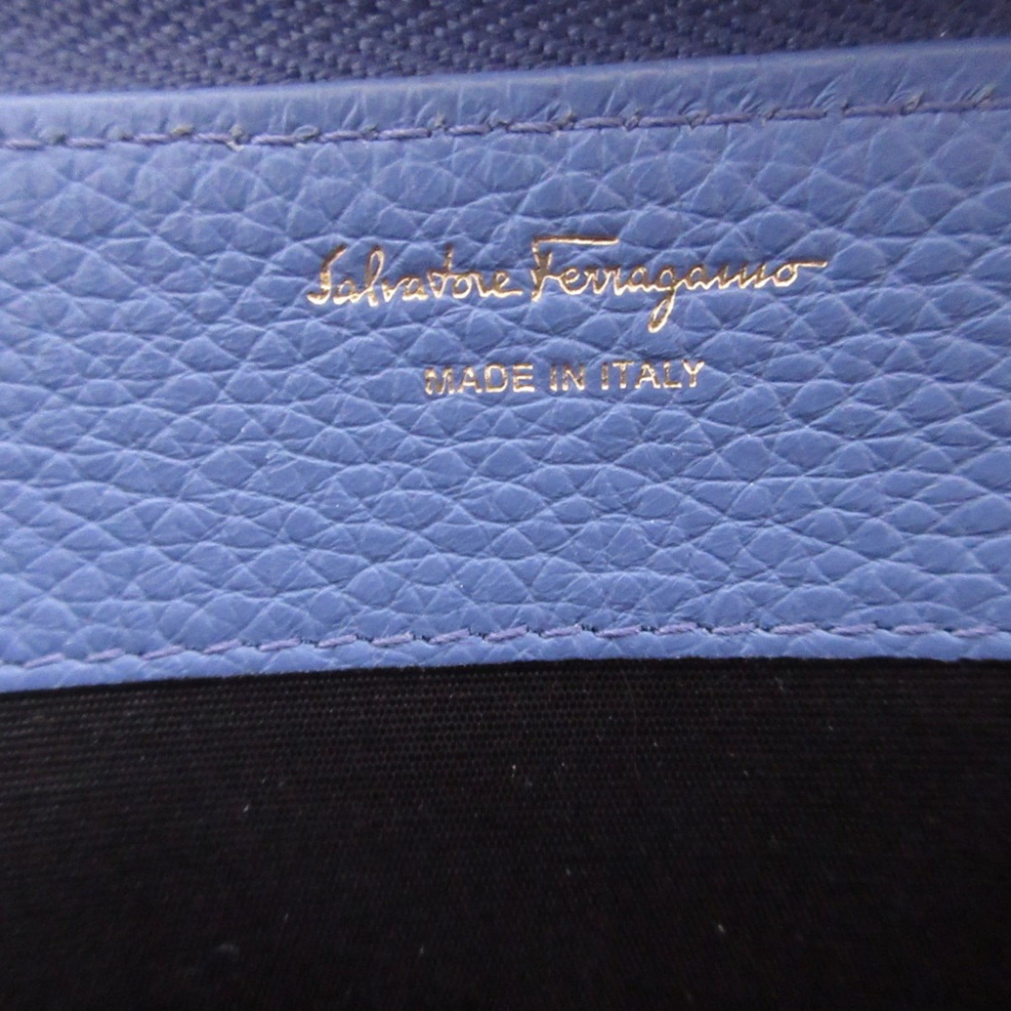 Salvatore Ferragamo Purple Leather Long Wallet (Bi-Fold) (Pre-Owned)
