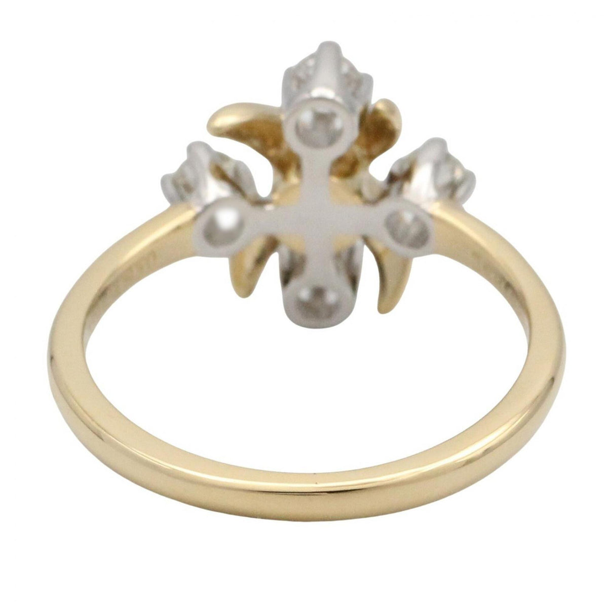 Tiffany Gold Silver Clear Yellow Gold (18K) Platinum 950 Band Ring (Pre-Owned)
