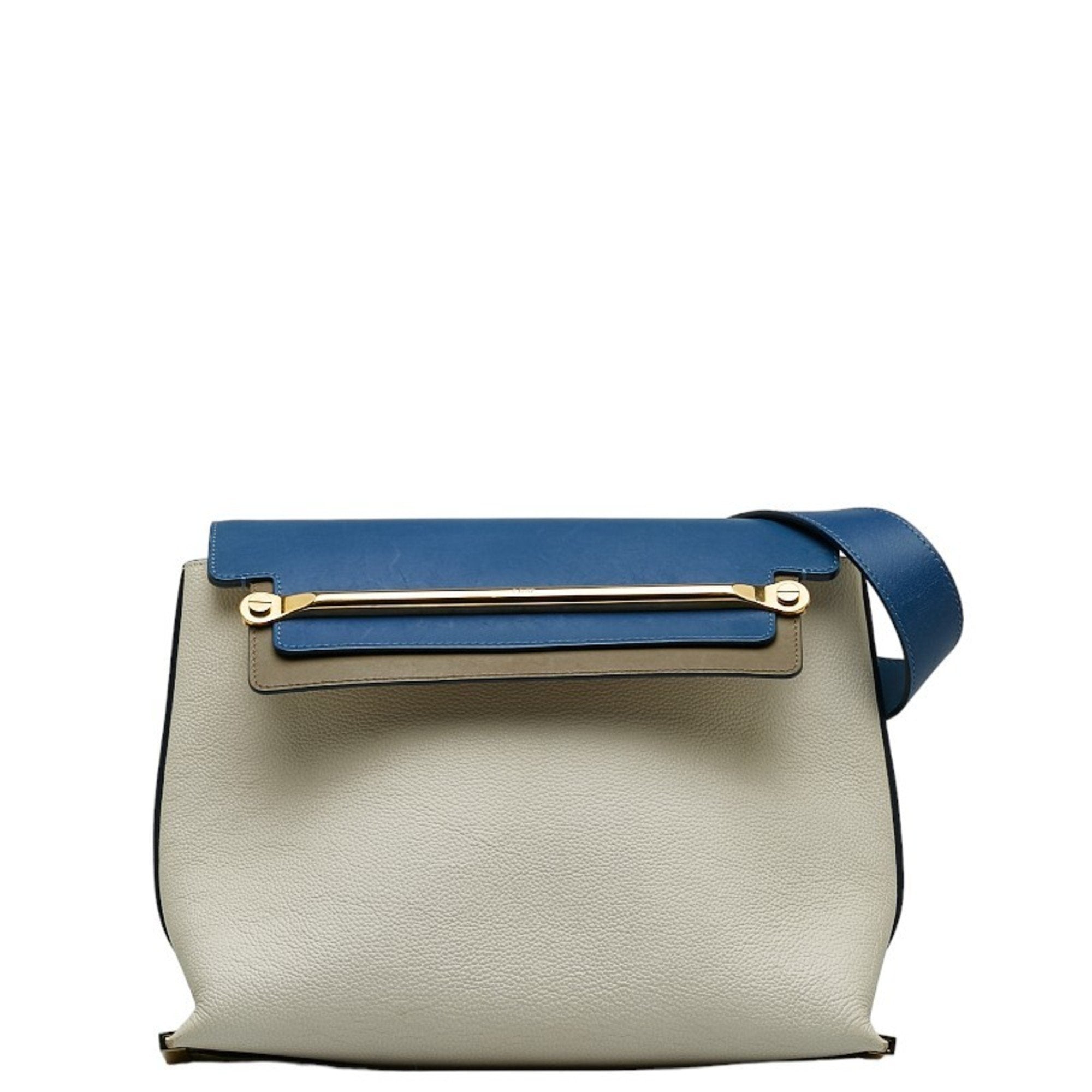Chloé Black Ivory Navy Leather Shoulder Bag (Pre-Owned)
