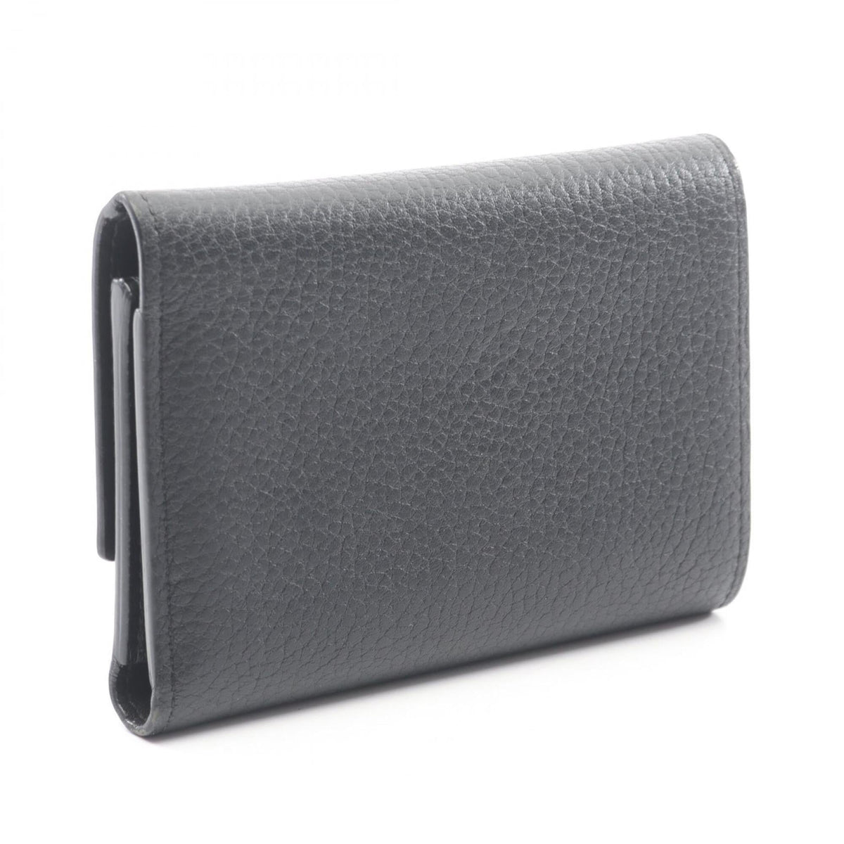 Louis Vuitton Black Leather Wallet (Tri-Fold) (Pre-Owned)