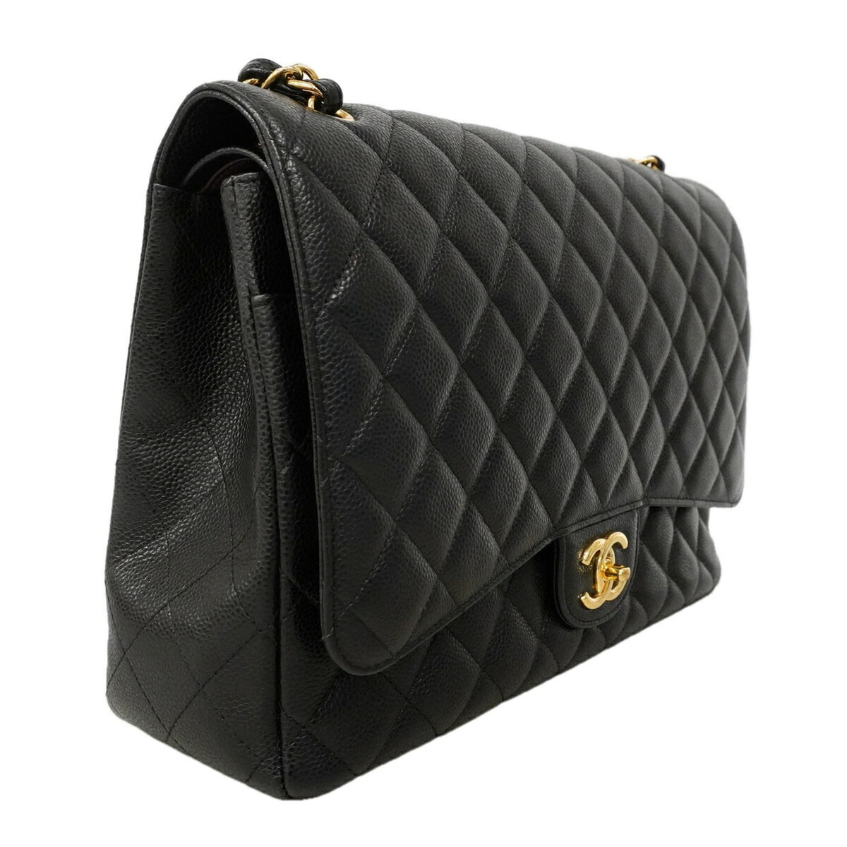 Chanel Black Grained Calfskin Shoulder Bag (Pre-Owned)