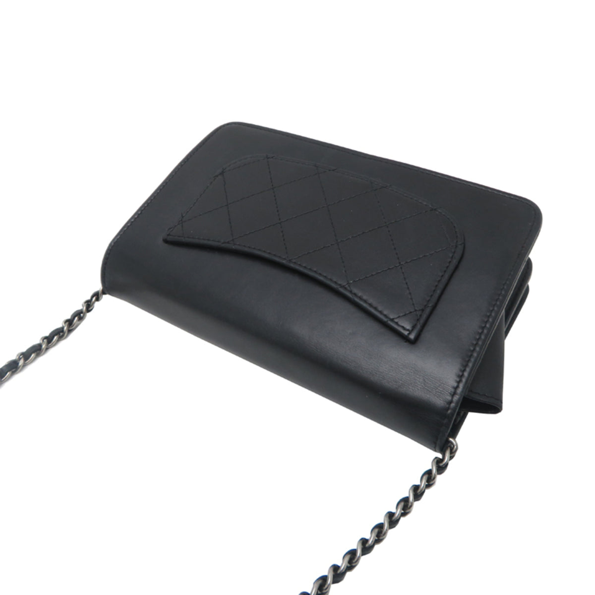Chanel Black Leather Chain/Shoulder Wallet (Pre-Owned)