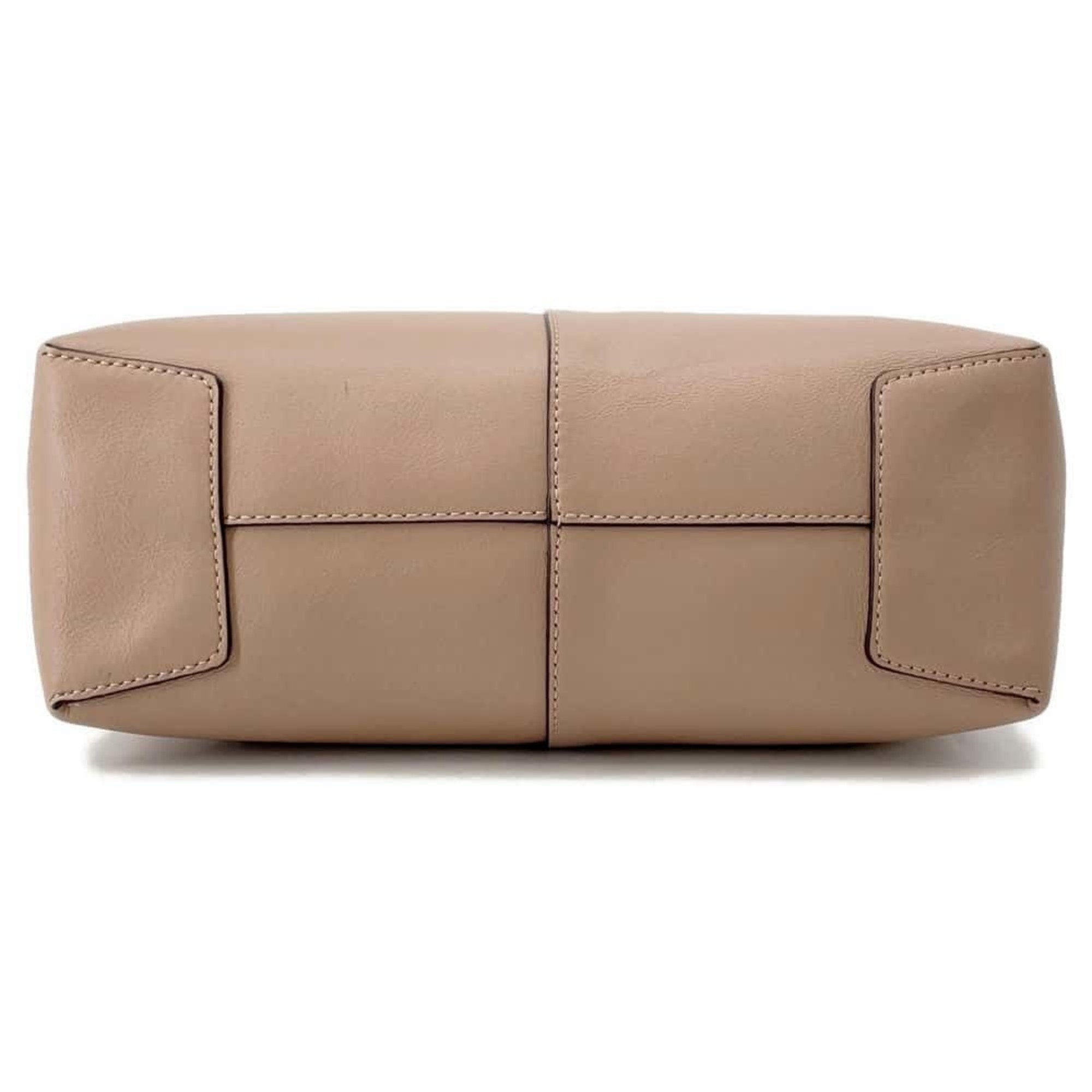 Tod's Pink Beige Leather Handbag Shoulder Bag (Pre-Owned)