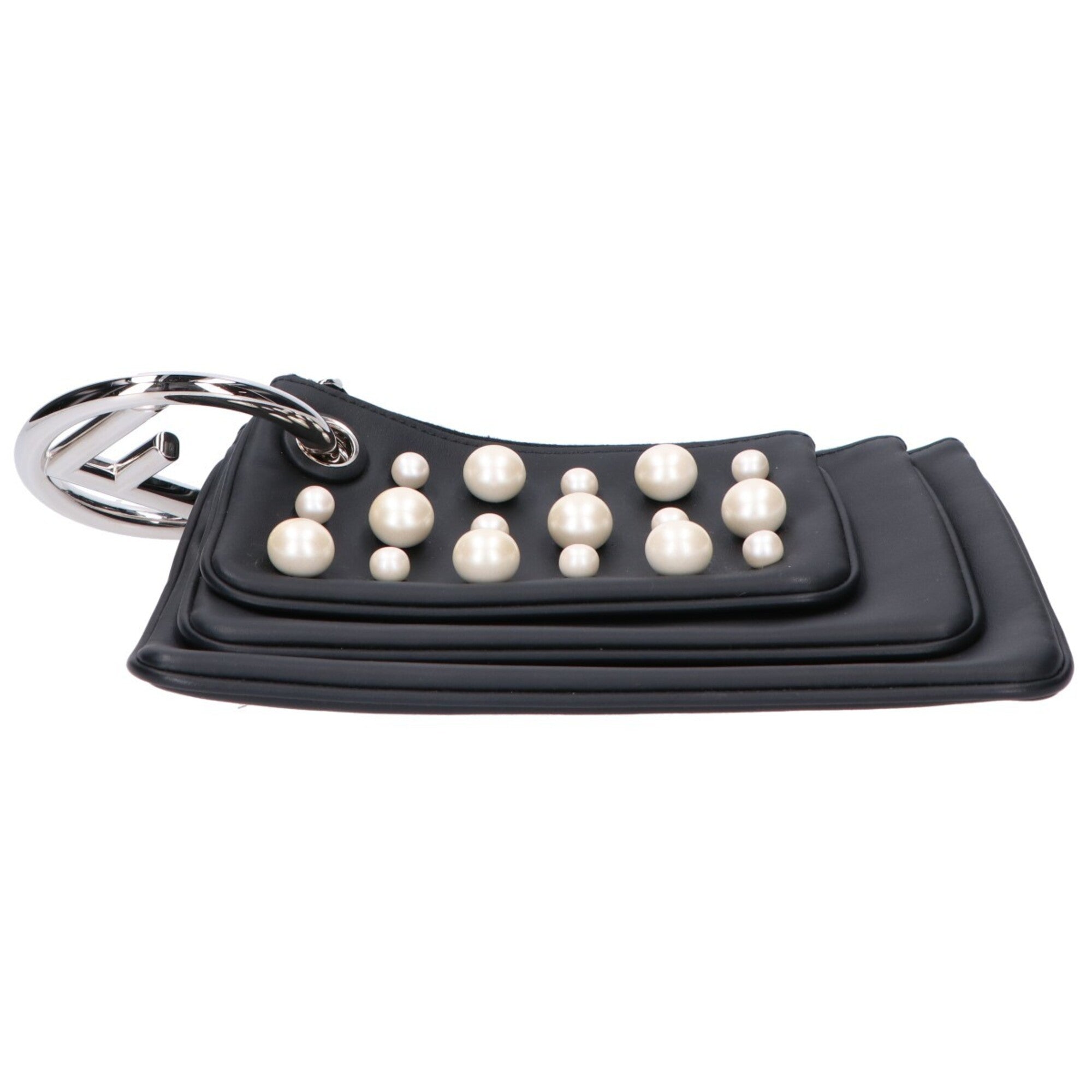 Fendi Black Leather Clutch Bag Pouch (Pre-Owned)