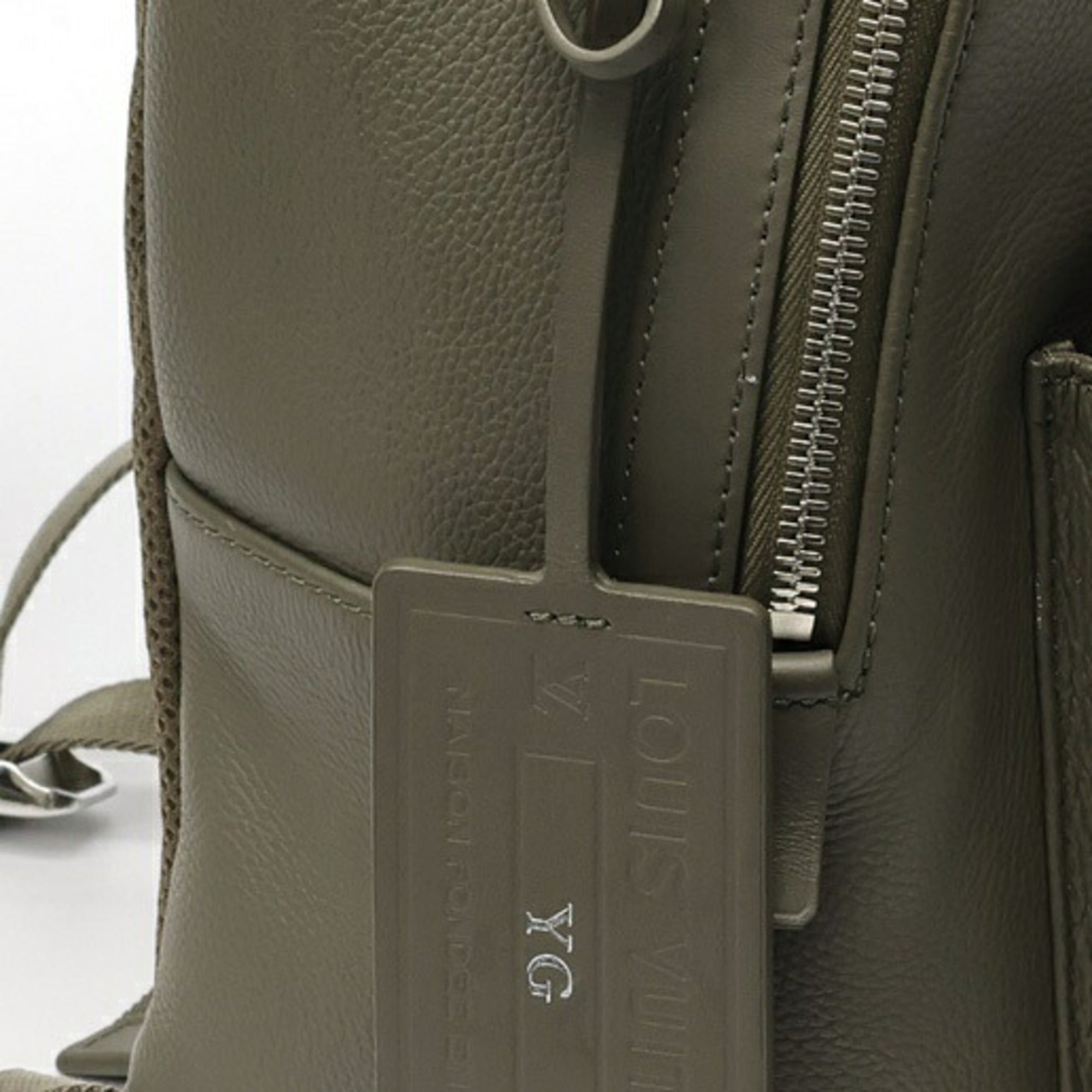 Louis Vuitton Khaki Leather Backpack (Pre-Owned)