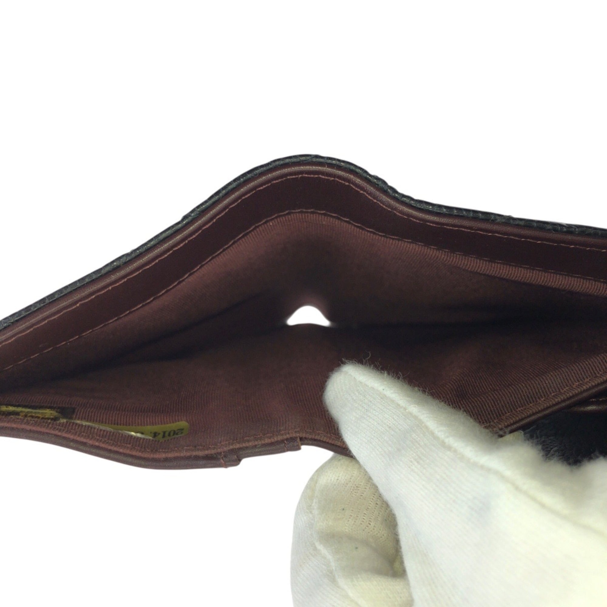 Chanel Black Grained Calfskin Long Wallet (Tri-Fold) (Pre-Owned)